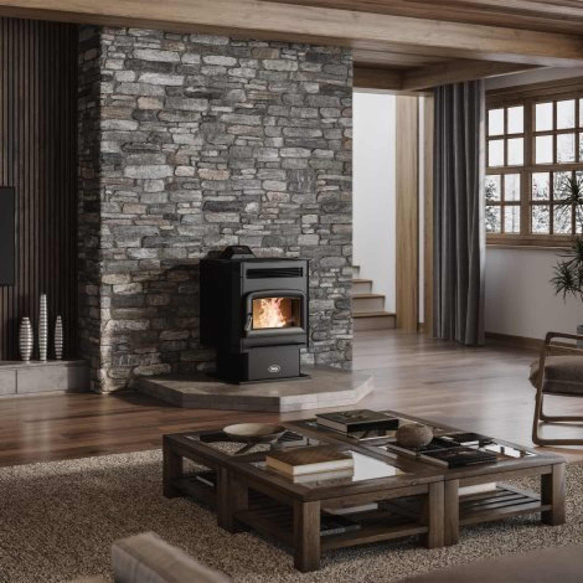 Ashley Hearth, 1700 Sq. Ft. Pellet Stove 90 lb. Hopper, Heating