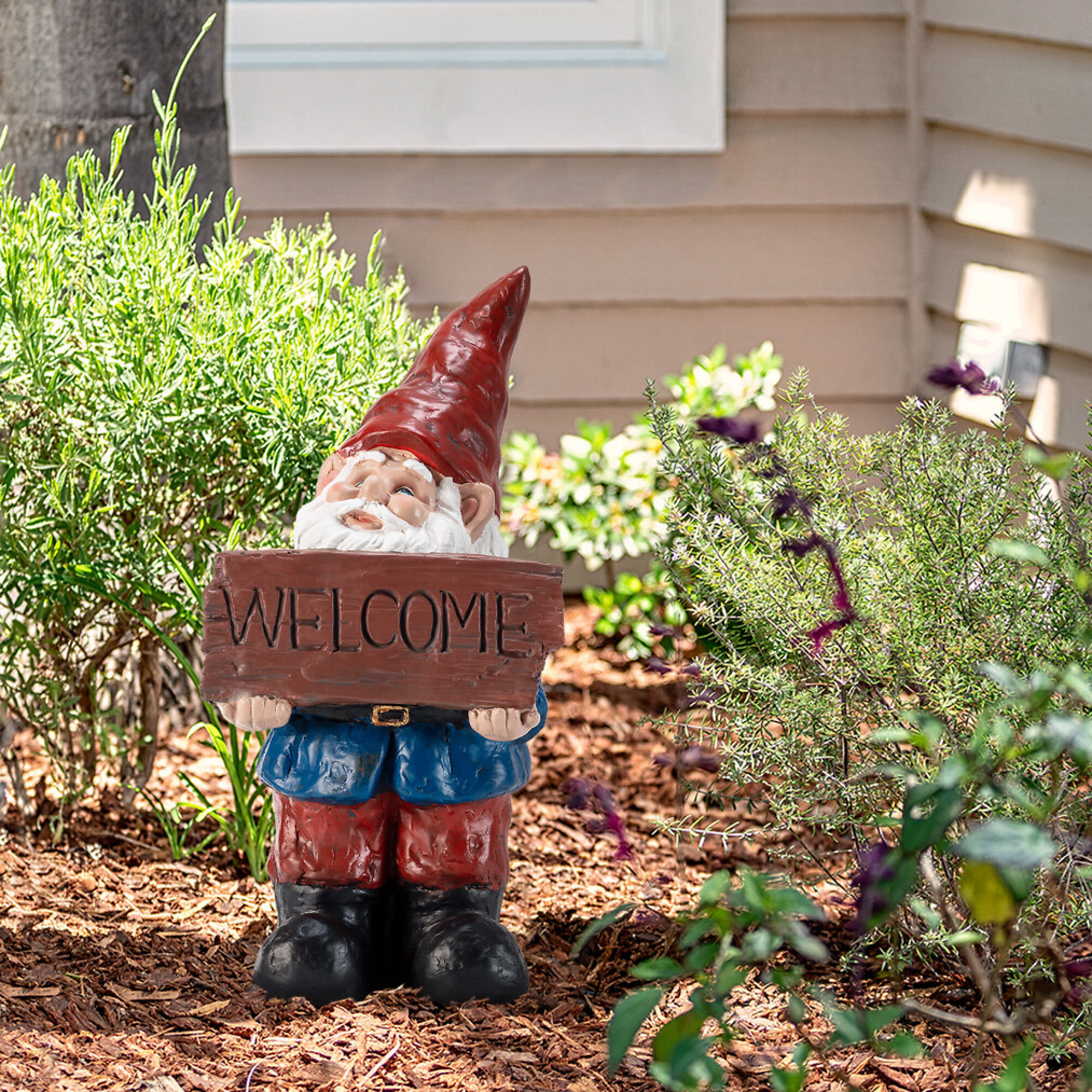 Alpine Corporation, Welcome Sign Gnome Statue, Model# GXT940