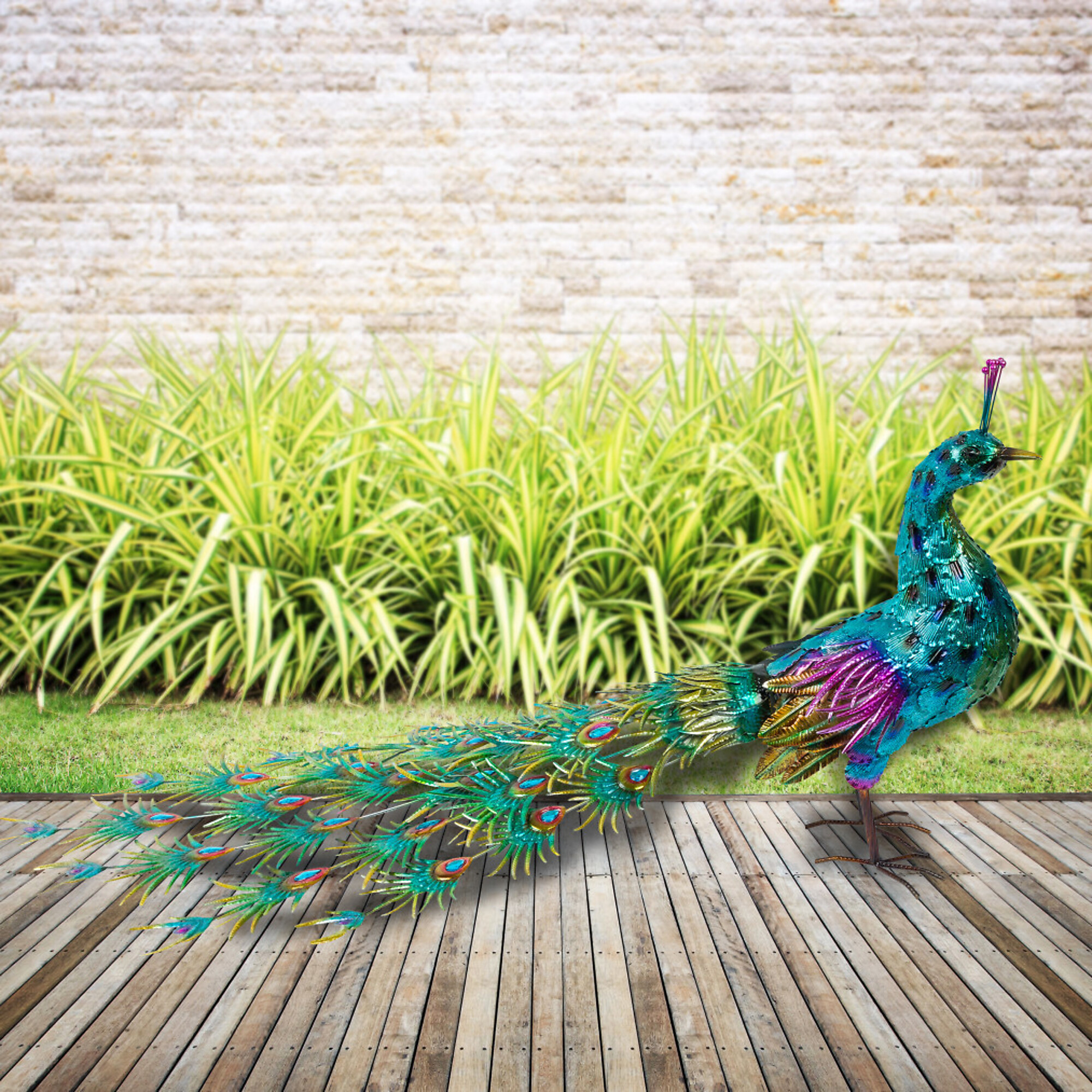 Alpine Corporation, Majestic Tail Down Peacock Decor,Jumbo Size