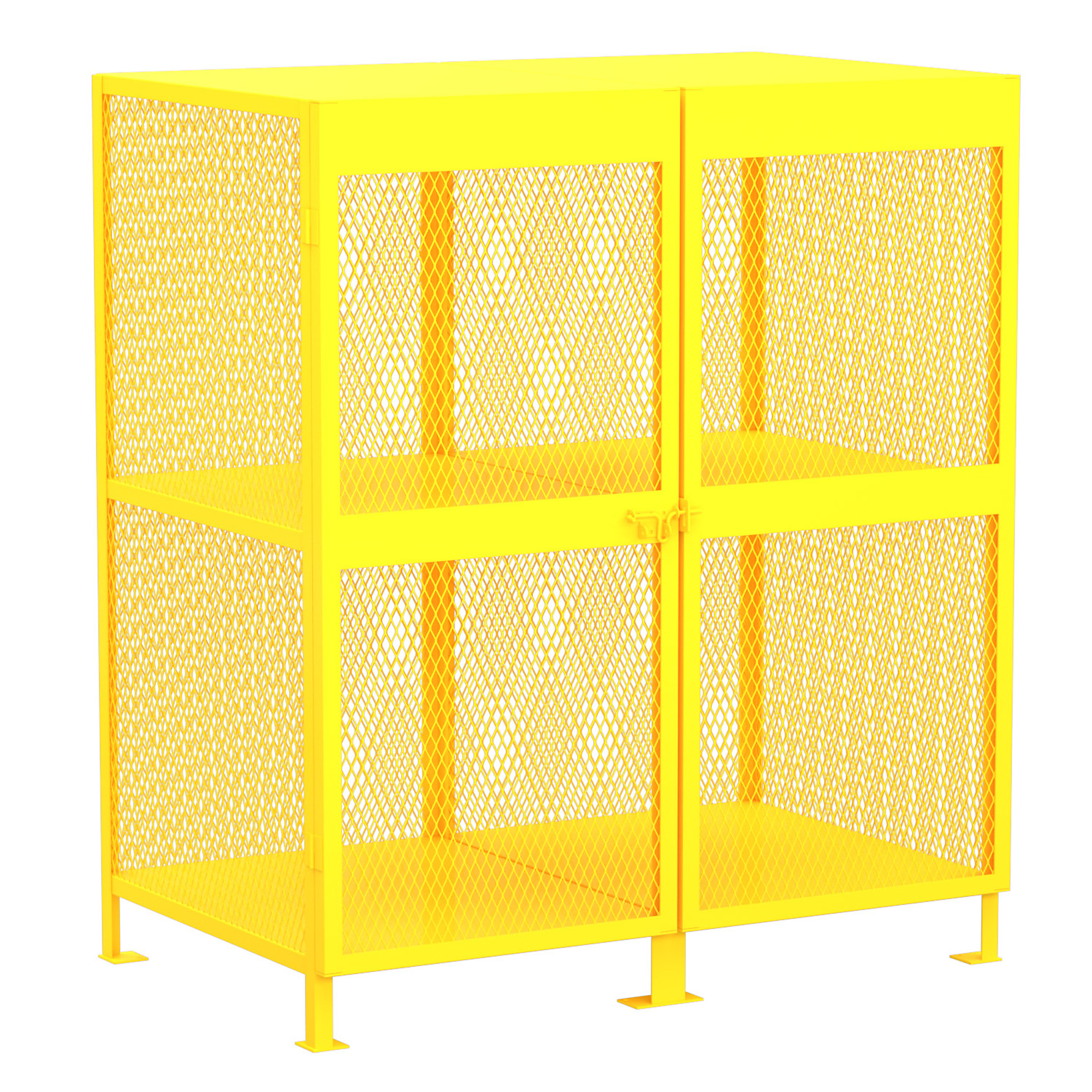 Valley Craft, Gas Cylinder Storage Cabinet, Height 71 in, Width 62 in, Color Yellow, Model# F89050
