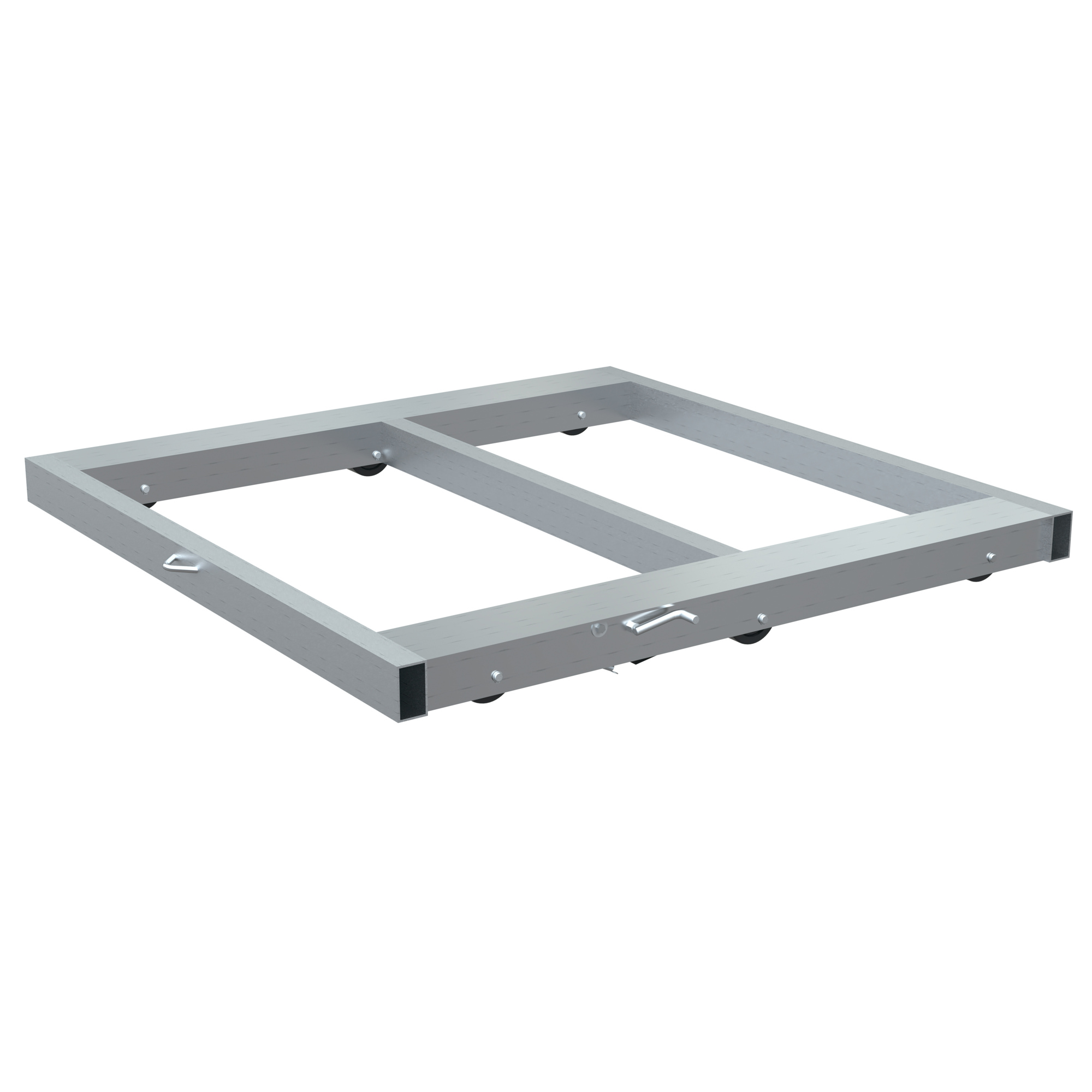 Vestil Aluminum Pallet Dolly with Tilt Floor Lock - 4000-Lb. Capacity, 6 Rollers, Model# DOL-4248-6T-FL