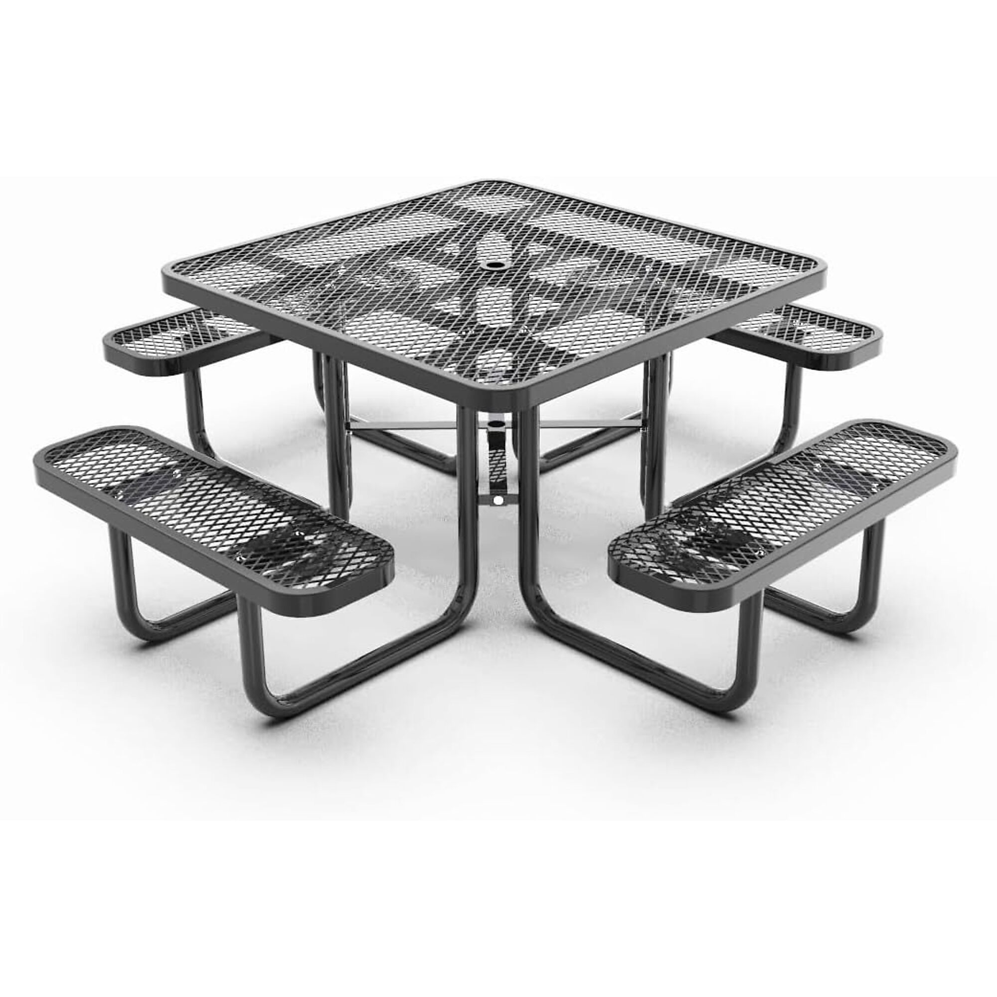 Park Elements Thermoplastic Coated Square Picnic Table - 46in., Black, 30in. Height, 1200-Lb. Capacity, Model# CD-S46PT-BLK