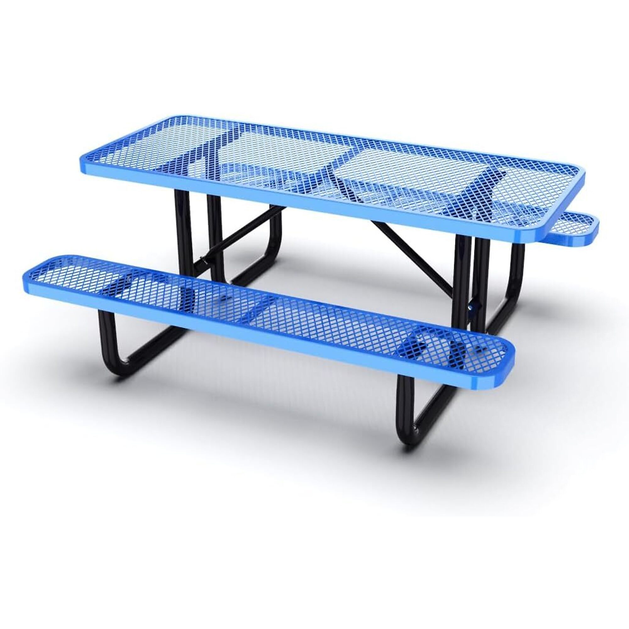 Park Elements Commercial Picnic Table - 6ft., Rectangle, Thermoplastic Coated, Blue, 1200-Lb. Capacity, Model# CD-72PT-BLU