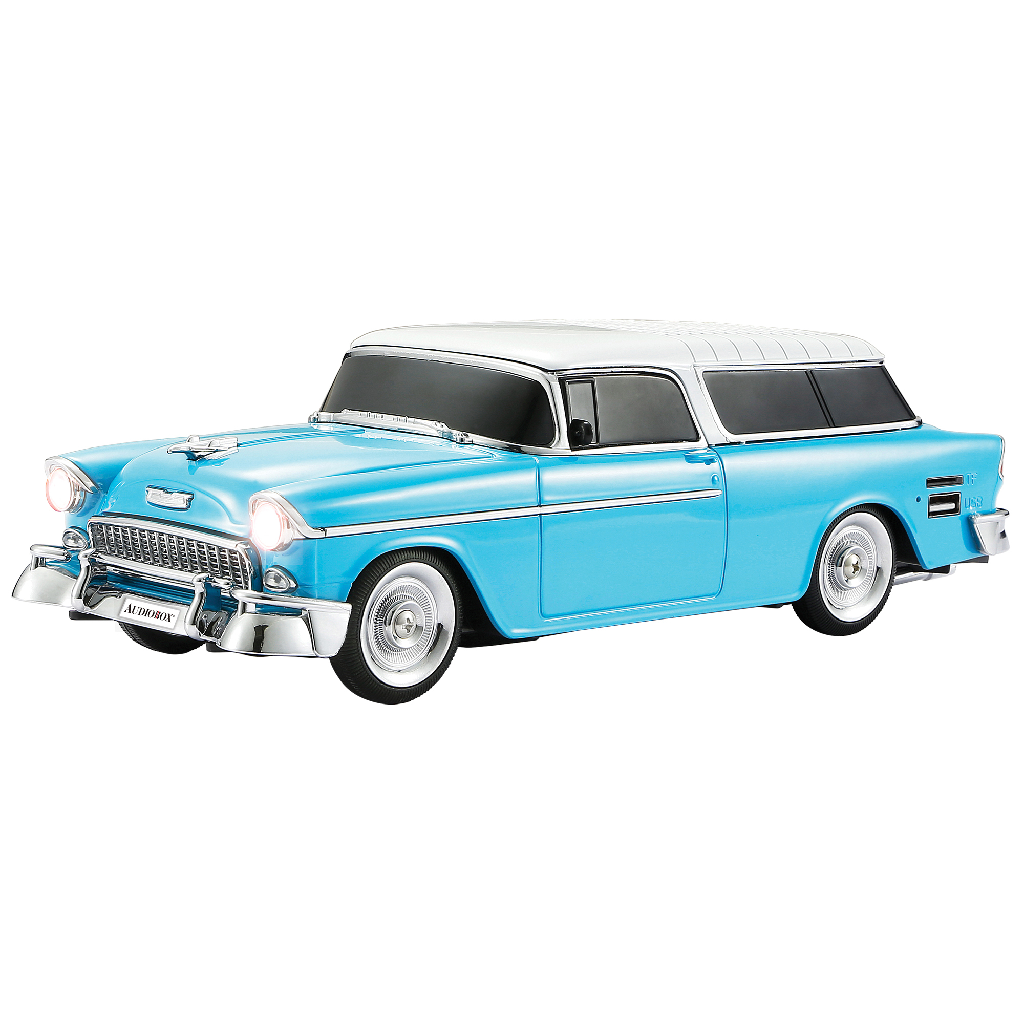 Audiobox, Retro Ride 1955 Replica Car Bluetooth Speaker, Watts 10 Model# TRK-5500BT BLU