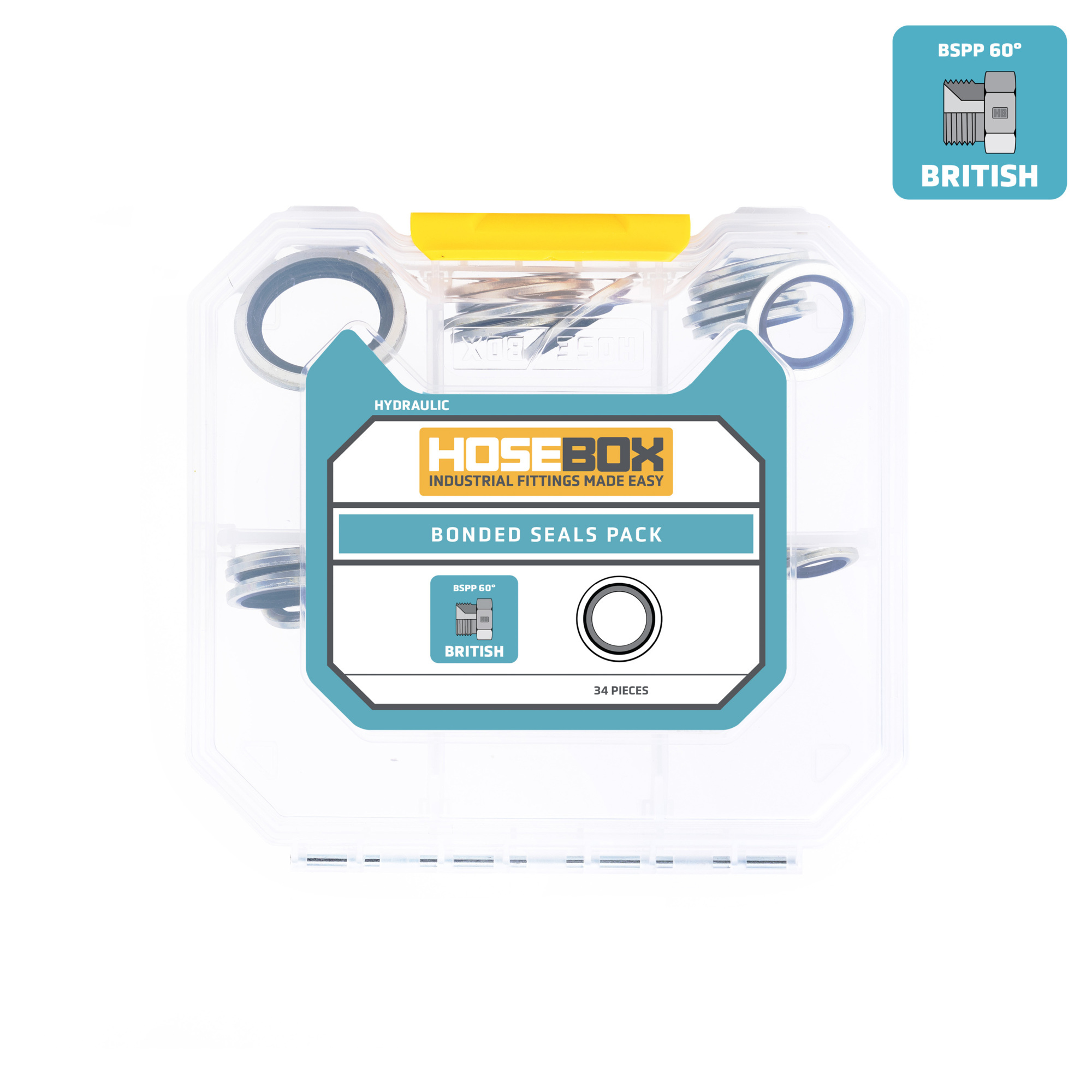 HoseBox, BSPP Bonded Seal KIT-34 seals-Bonded Seals, Fitting Size Other in, Model# HB2083-001