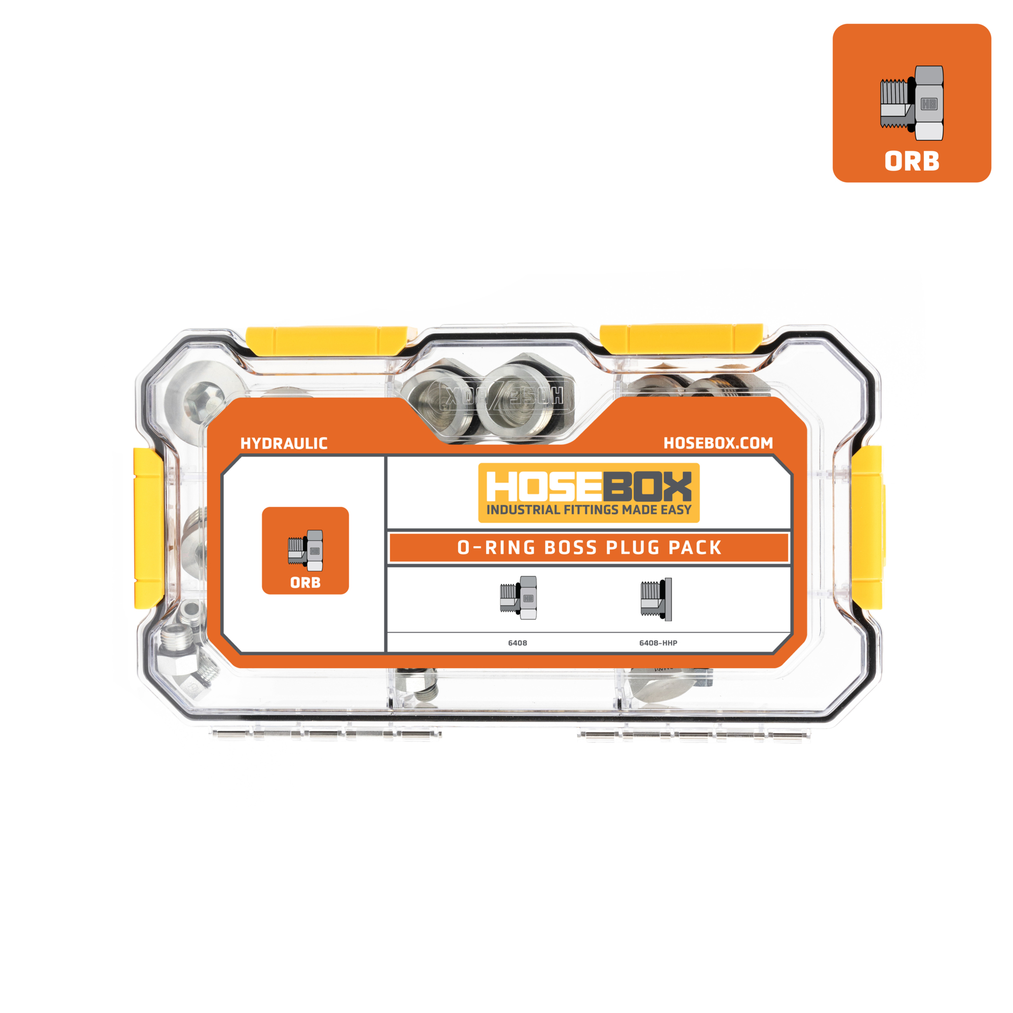 HoseBox, ORB PLUGS FITTING KIT - 38 Plugs, Fitting Size Other in, Model# HBE1024
