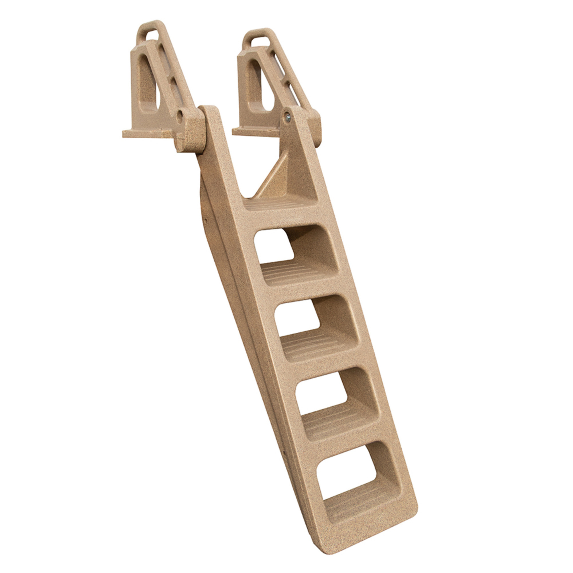 Tommy Docks 5-Step Flip Dock Ladder - 21in. x 70in., Polyethylene, Non-Slip, Granite, Model# DL-5