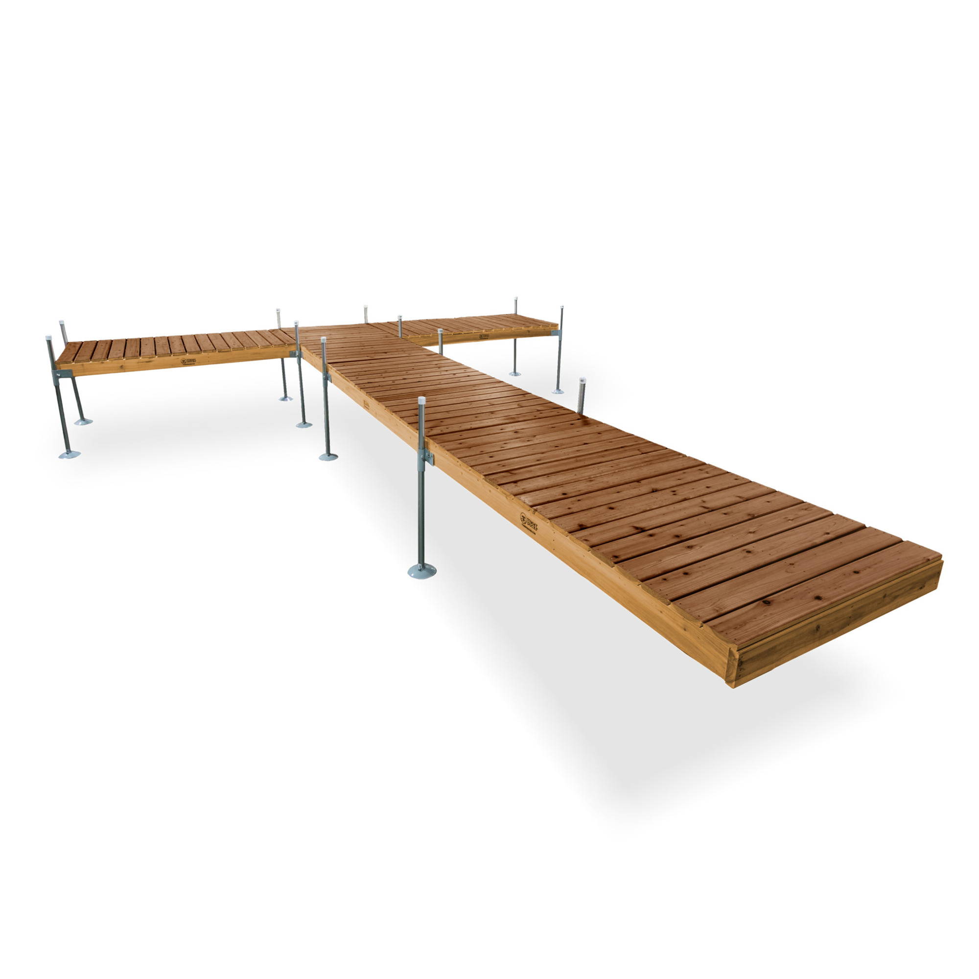 Tommy Docks T-Shaped Cedar Dock - 24ft., 48in. x 96in., Corrosion-Resistant Hardware, Model# TDT-40024