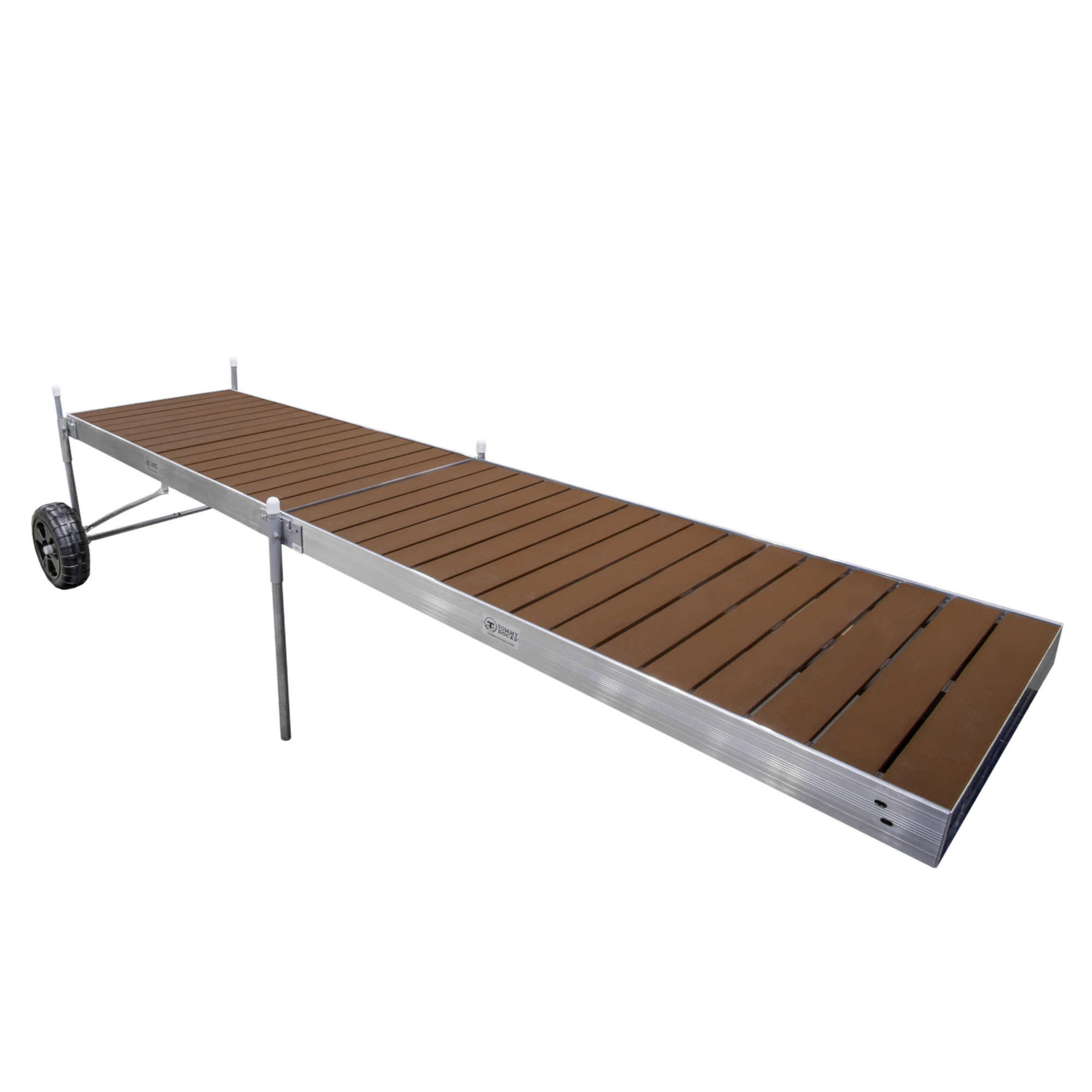 Tommy Docks Roll-In-Dock - 16ft., Brown Composite, Aluminum Frame, Slip-Resistant, Model# TD-50900