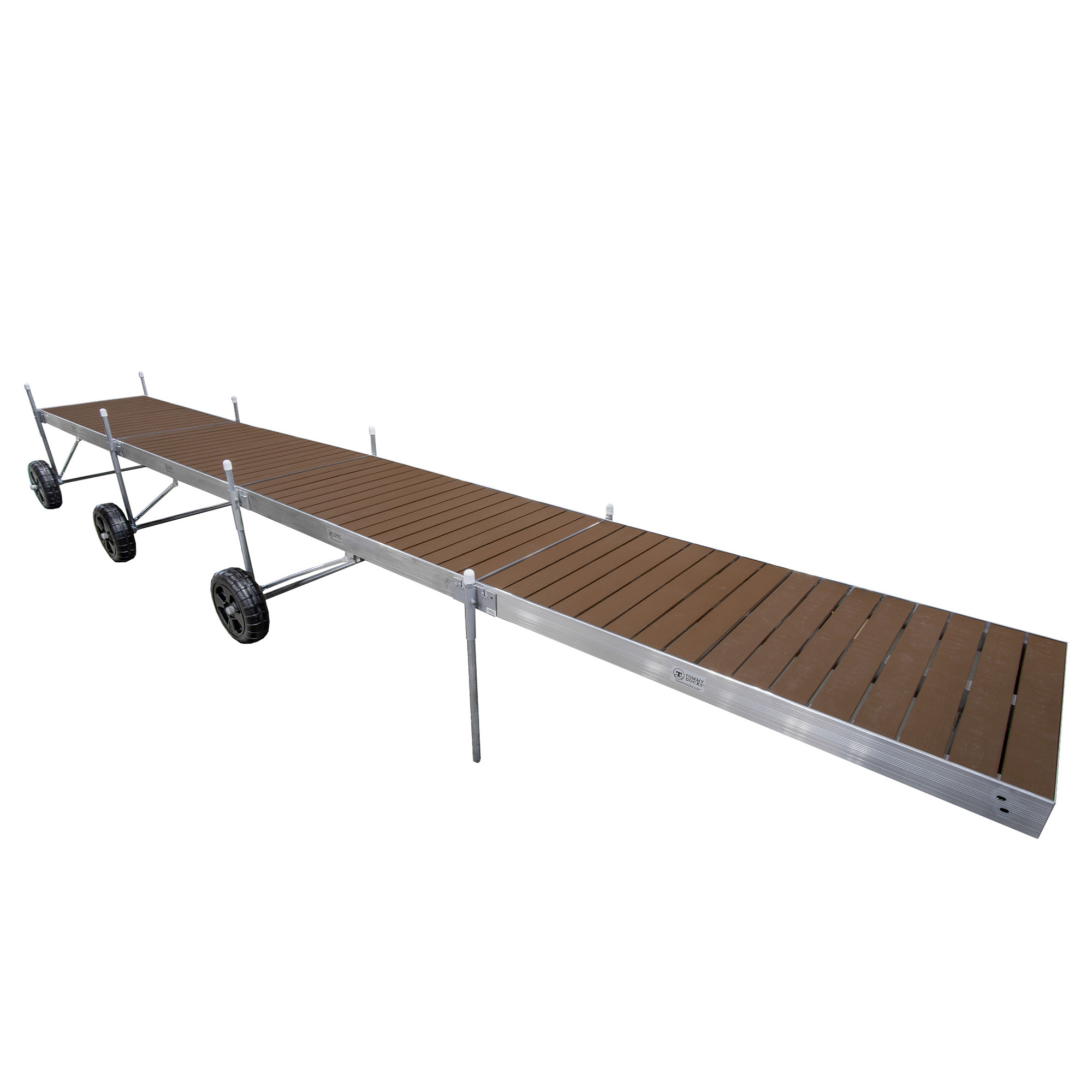 Tommy Docks Roll-In Dock - 32ft., Aluminum Frame, Brown Composite Decking, 4ft. x 8ft. Panels, Model# TD-50910