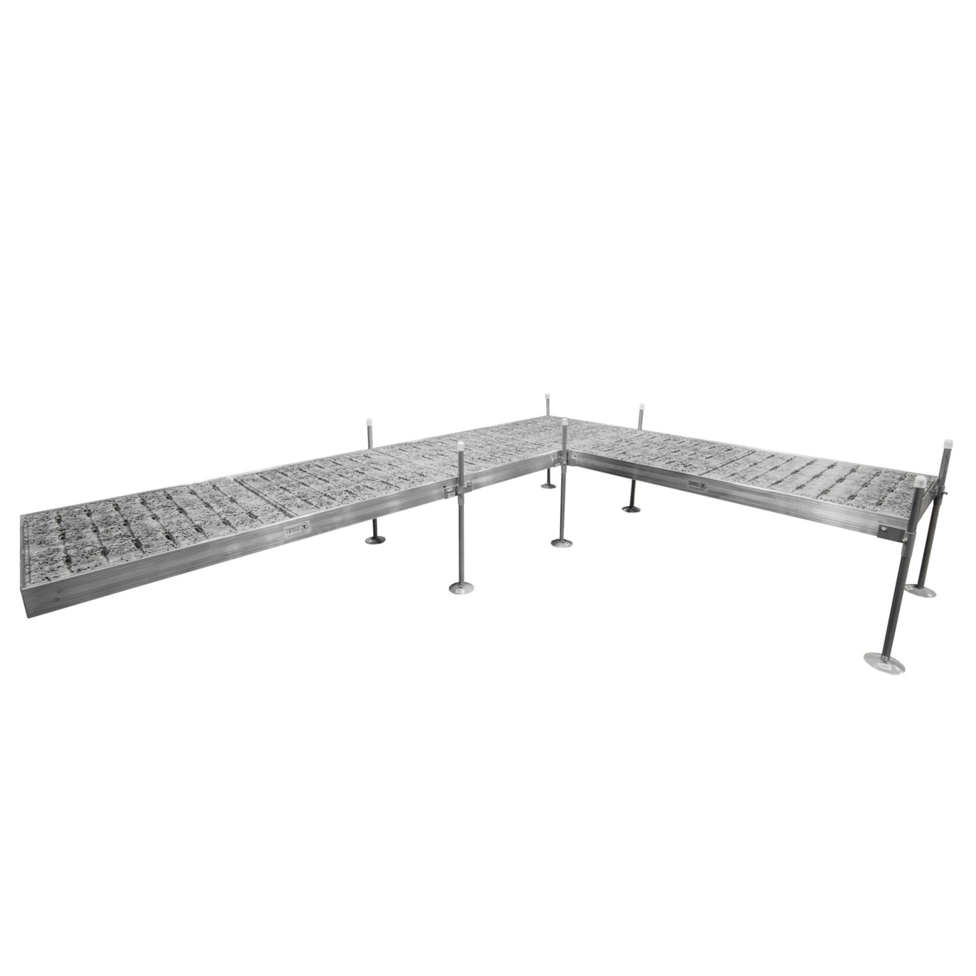 Tommy Docks L-Shaped Aluminum Dock - 16ft., Terrazzo Decking, 48in. x 96in., Model# TDLADT-40033