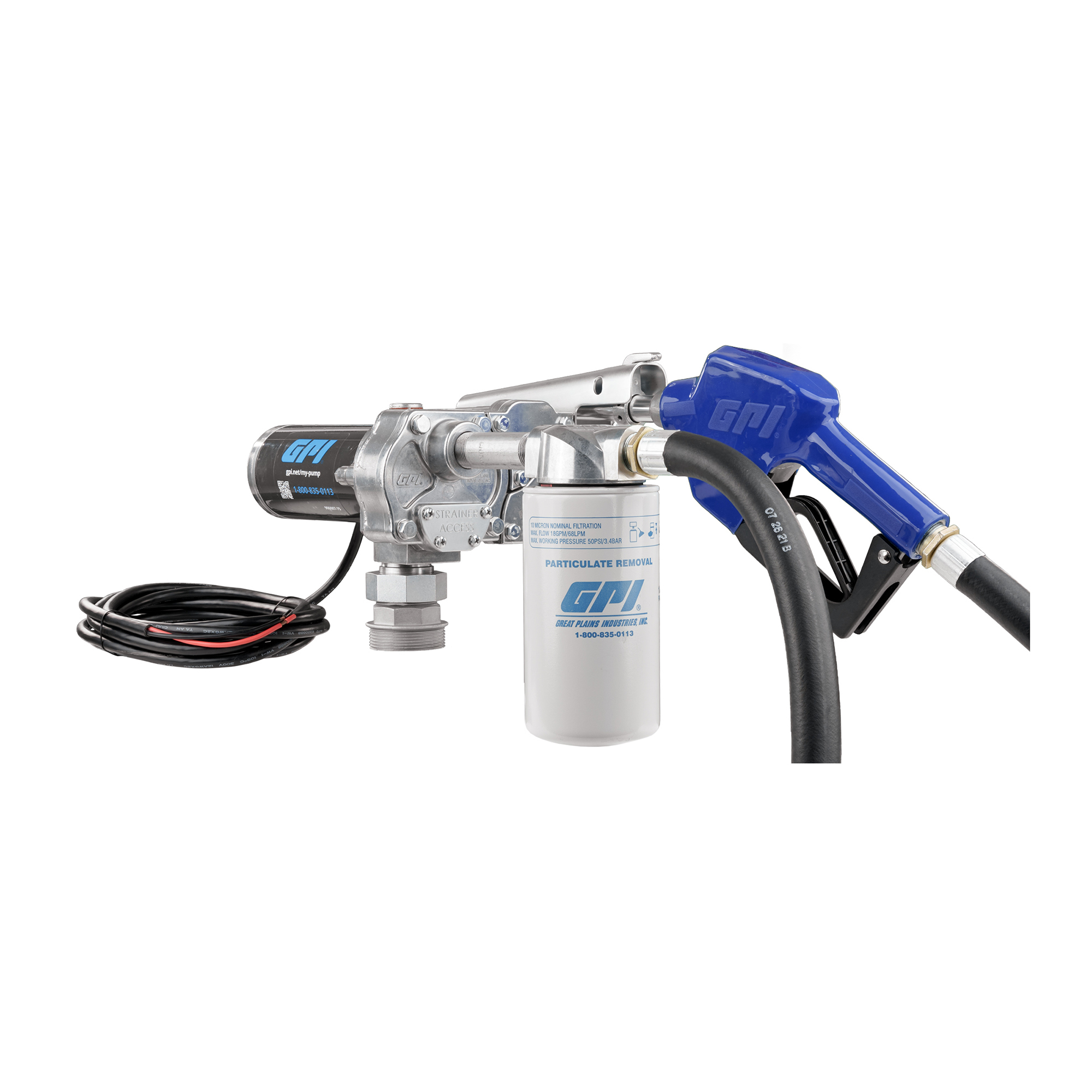 GPI Fuel Transfer Pump — 15 GPM, 12V, Auto Unleaded Nozzle, Model# M-150-AU