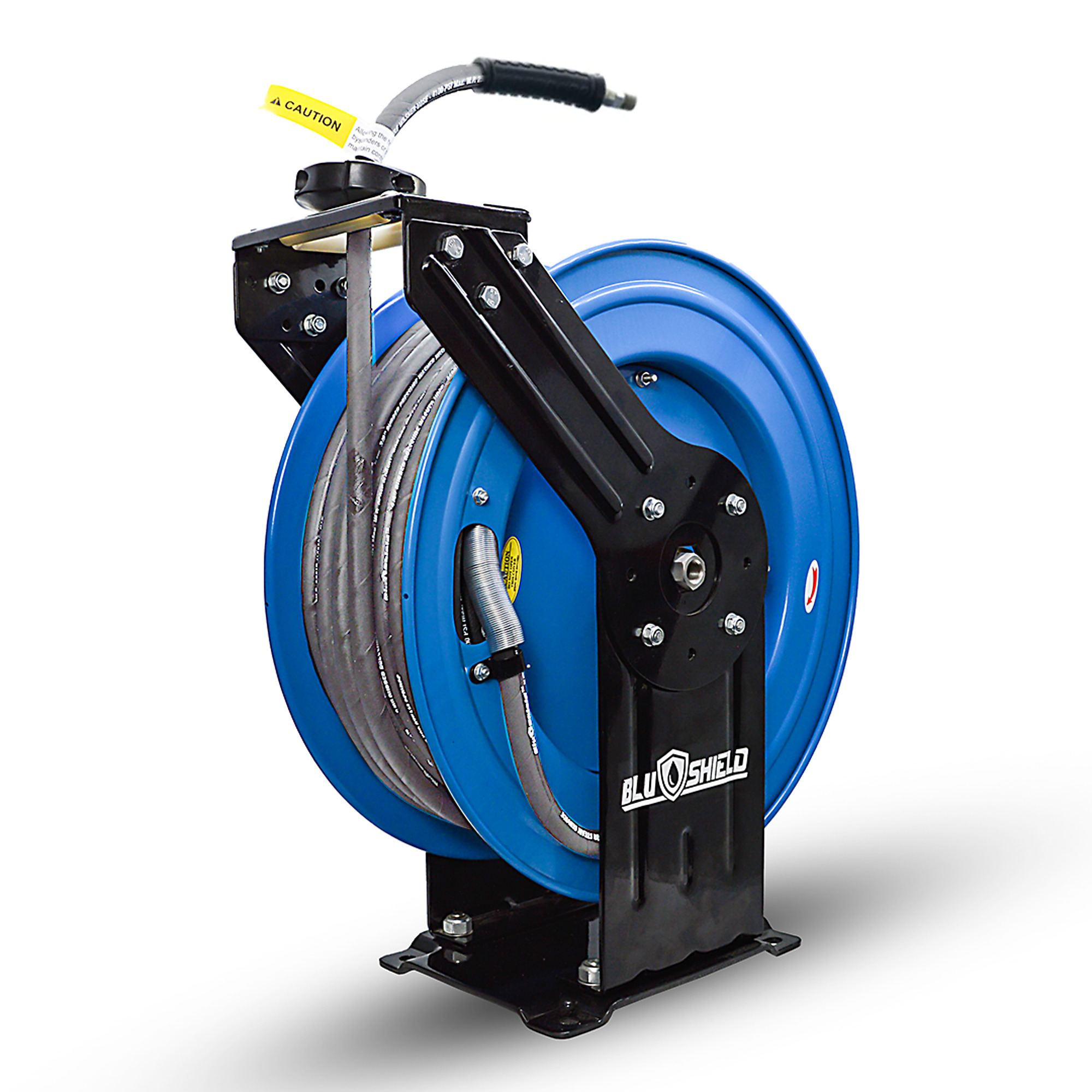BluShield, PW Non- Marking Hose Reel 3/8in. x 100ft., Hose Length Capacity  100 ft, Max. Pressure 4100 PSI, Model# PWR38100-31-NM