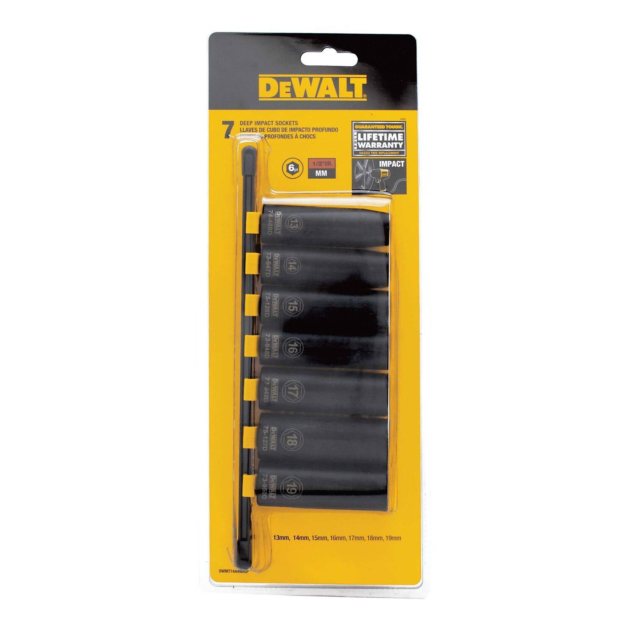 DEWALT, Impact Sockets Metric Deep 7PC, Pieces (qty.) 7 Model# DWMT74449OSP