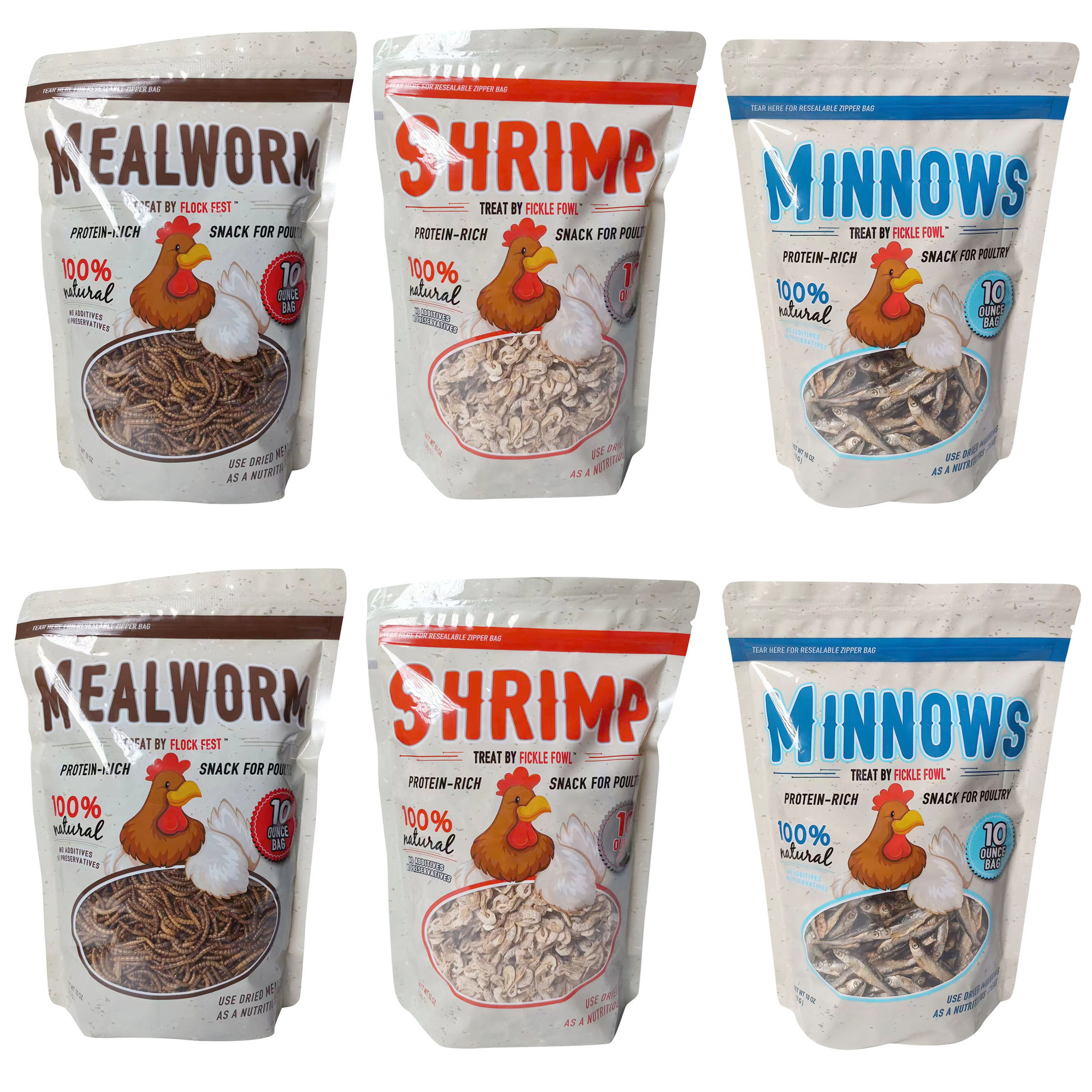 Buffalo Tools, 10 oz Minnow/Mealworm/Shrimp - 6 pk, Model# BUGASST1