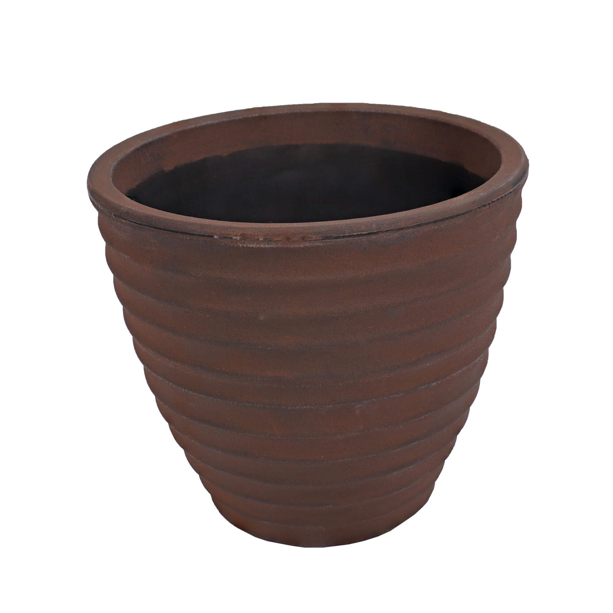 Sunnydaze Decor Outdoor Ribbed Planter - 16in., Rust, Resin, Double-Walled, Model# DG-486