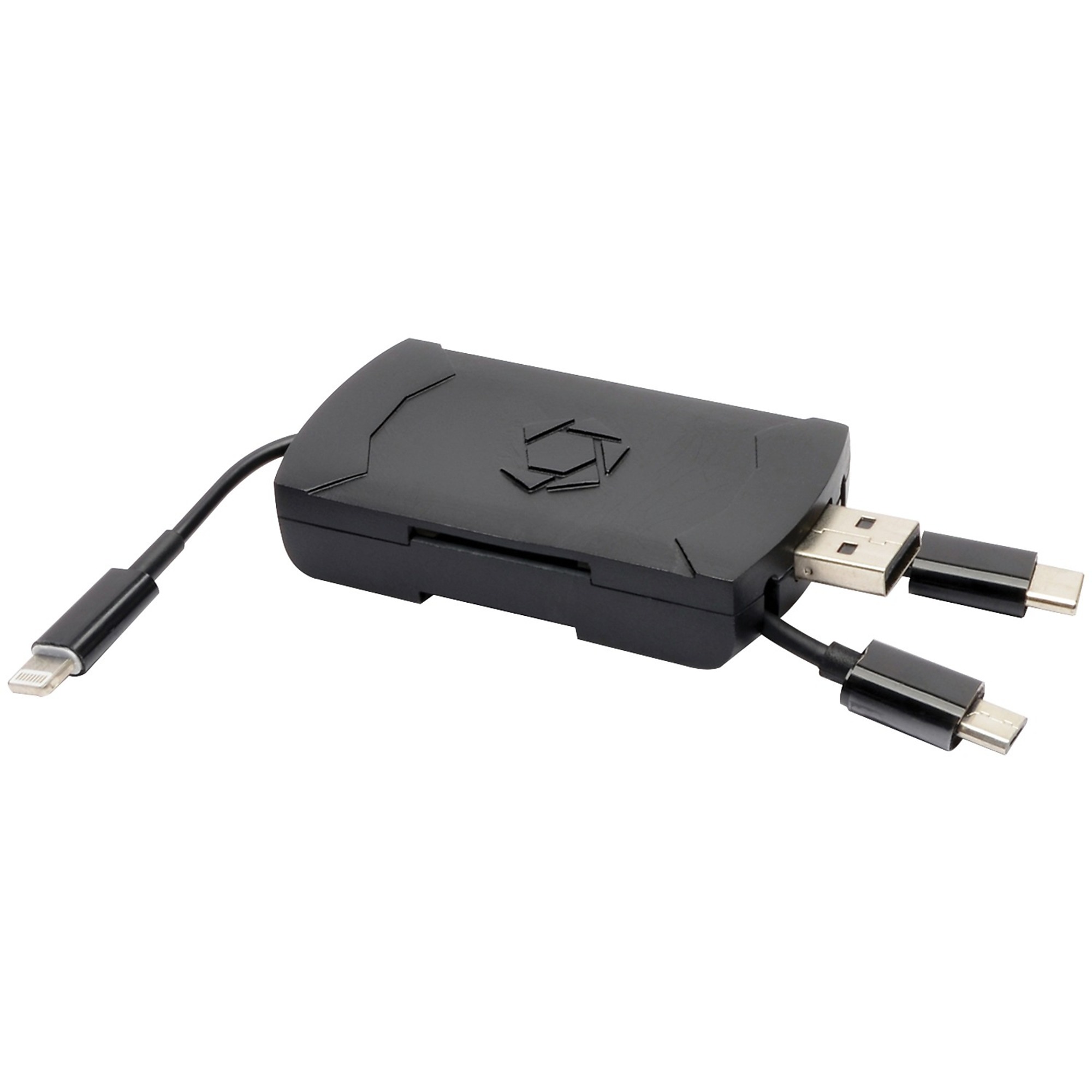 Stealth Cam 4-in-1 SD Card Reader - Compatible with SD, SDHC, SDXC, MMC, microSD, USB-C, Lightning, Model# STC-QMCR