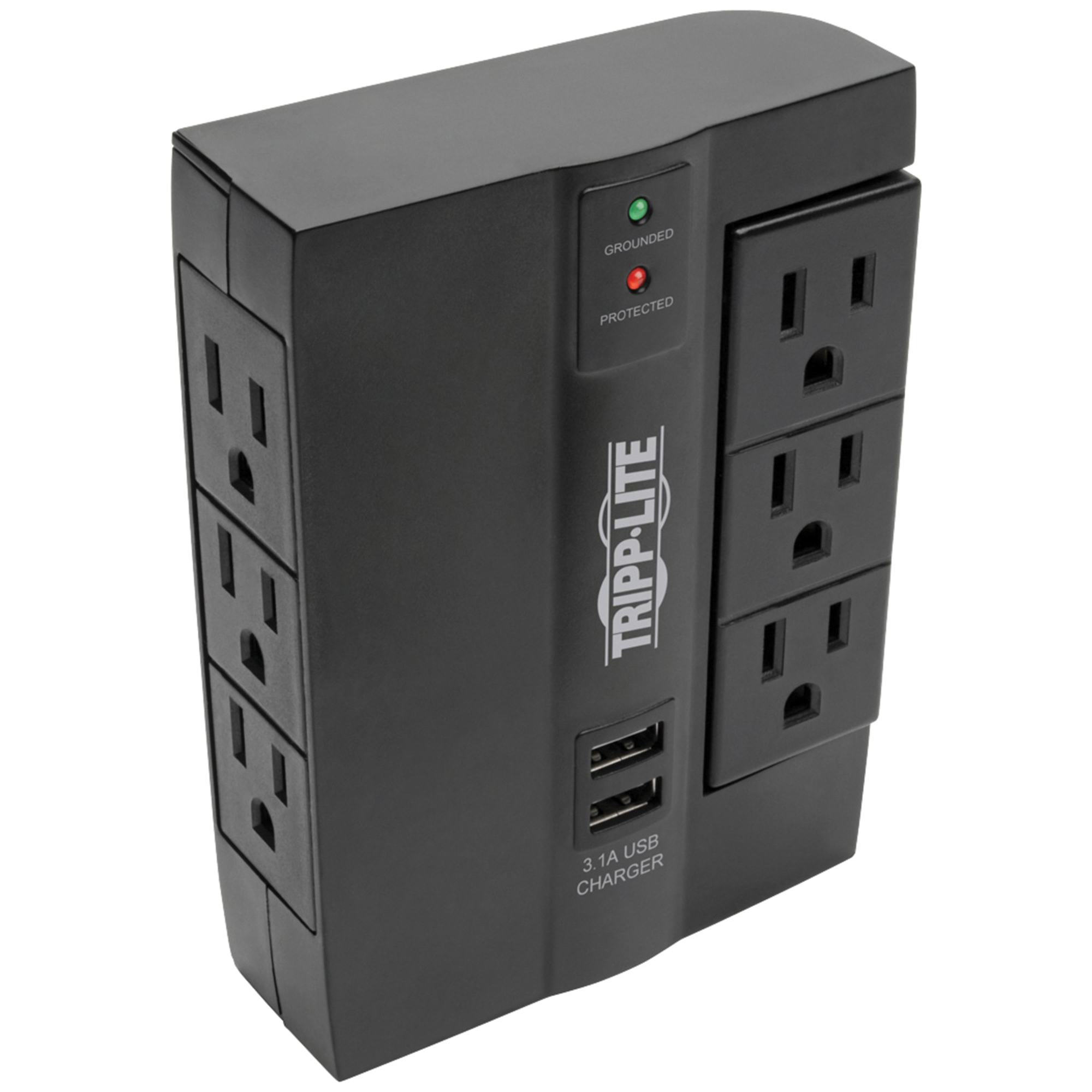 Tripp Lite by Eaton Protect It!, 6-Outlet Surge Protector with USB Ports, Model# SWIVEL6USB