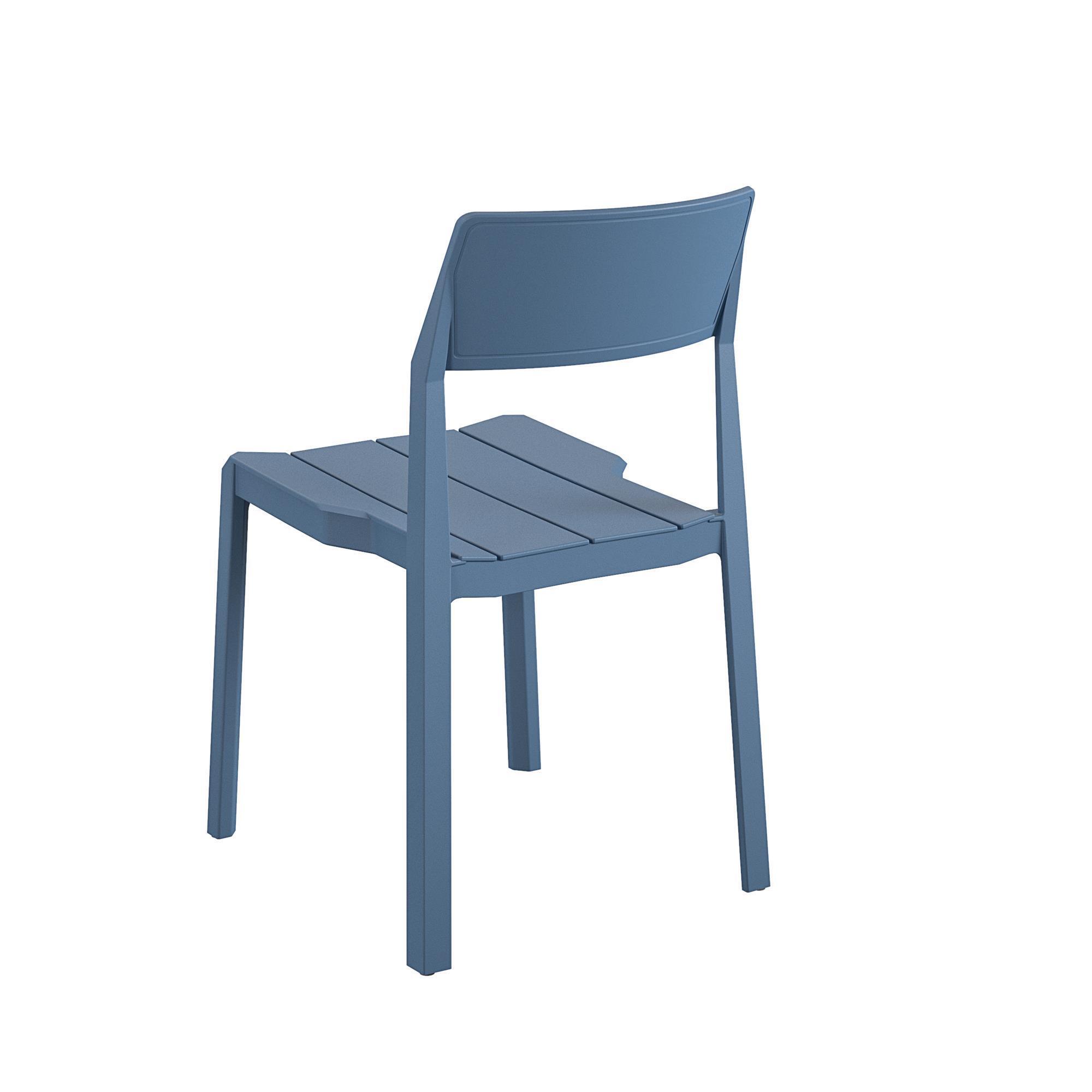 Novogratz Outdoor Chair Set - 4-Piece, French Blue Resin, 250-Lb. Capacity, Model# 87817FBL4E