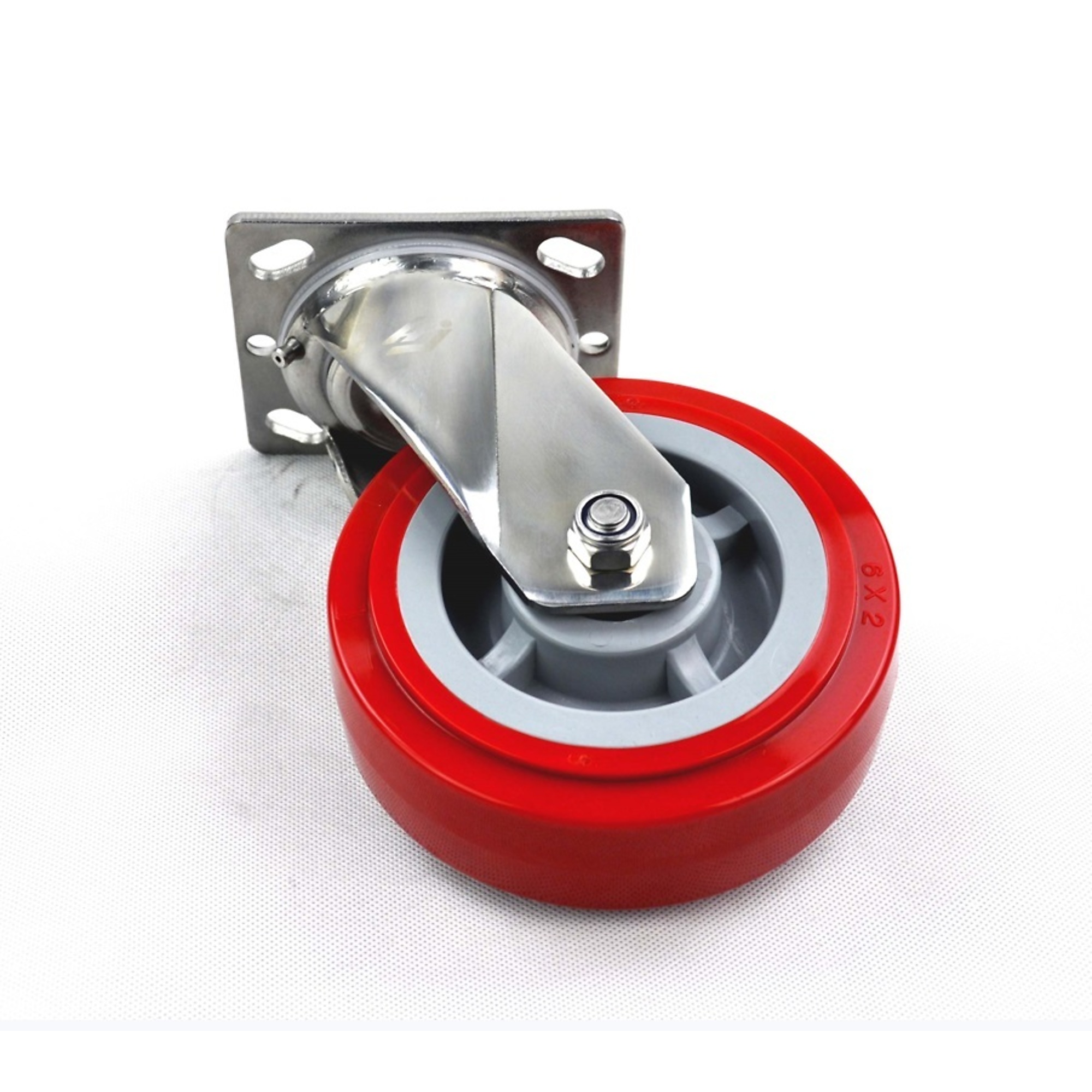 Shop Tuff Stainless Steel Swivel Caster with Brake - 5in. Diameter, 270-Lb. Capacity, Flat-Spot Resistant, Model# STF-05SSSPPC