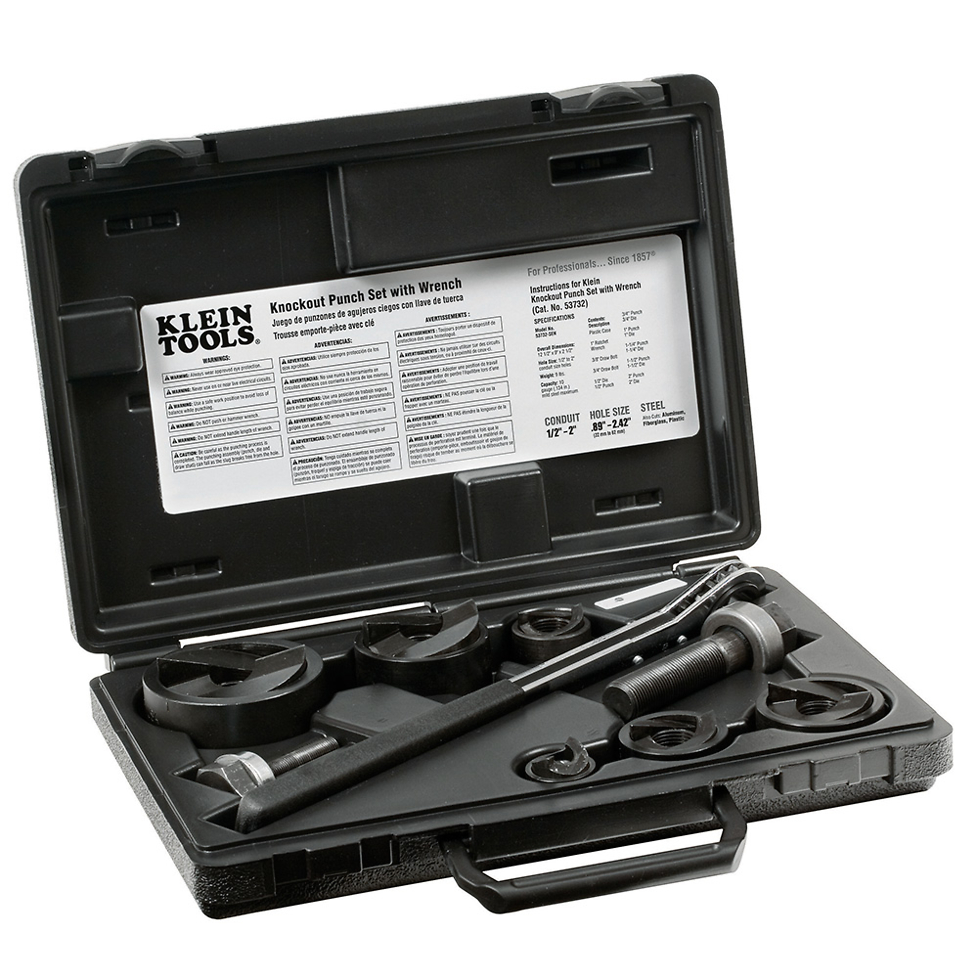 Klein Tools, Knockout Punch Set with Wrench, Model# 53732SEN