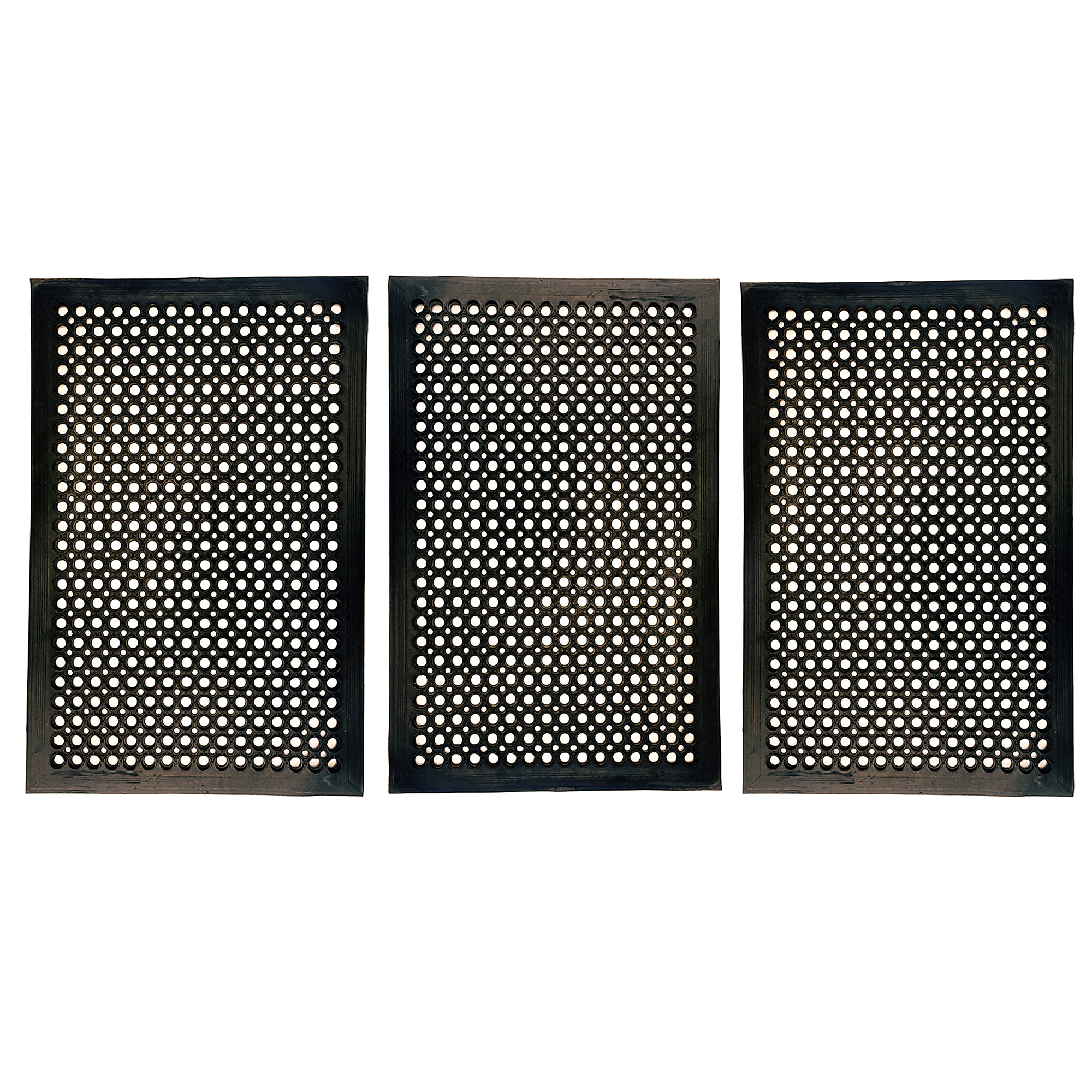 Buffalo Tools, 2 x 3ft. Industrial Rubber Floor Mat (3 PK), Width 24 in, Length 36 in, Thickness 1/4 in, Model# RMAT233