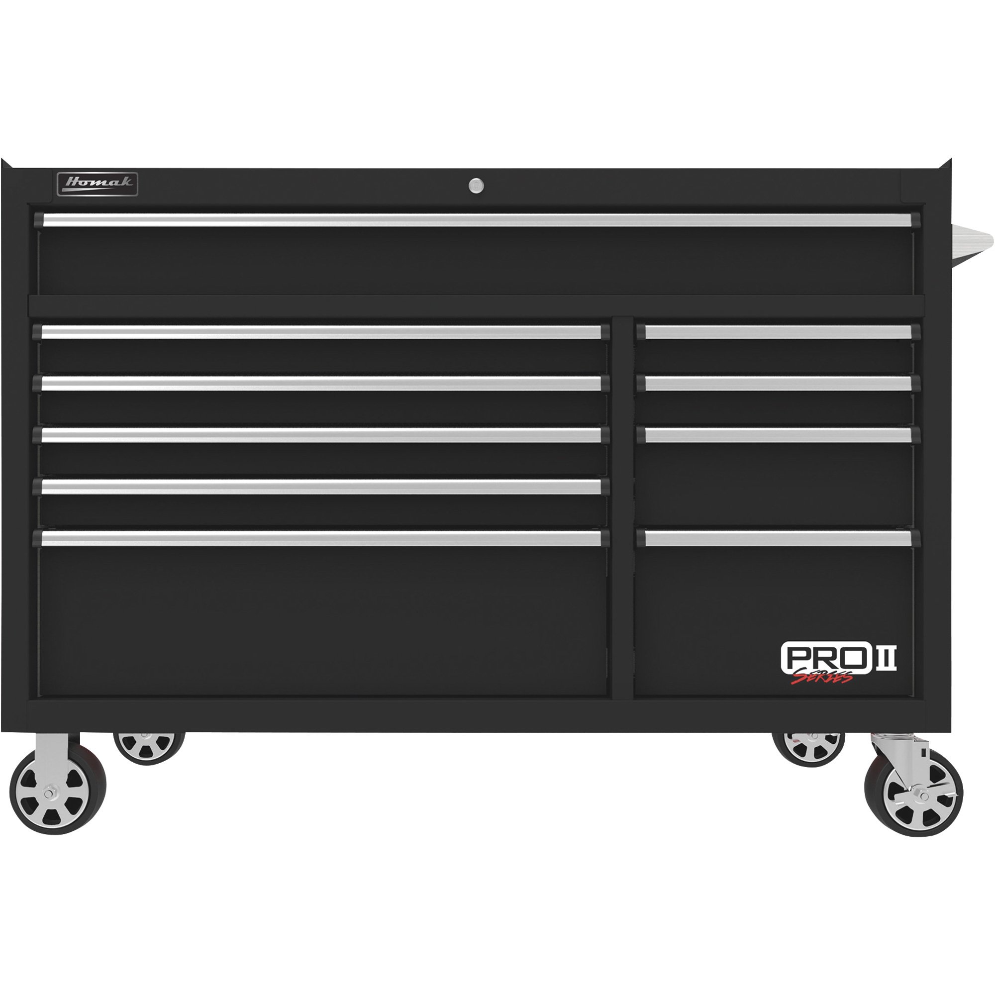 Homak 54in. Pro II 10-Drawer Rolling Tool Cabinet — 18,016 Cu. In. of Storage, 54.5in.W x 24.5in.D x 39in.H