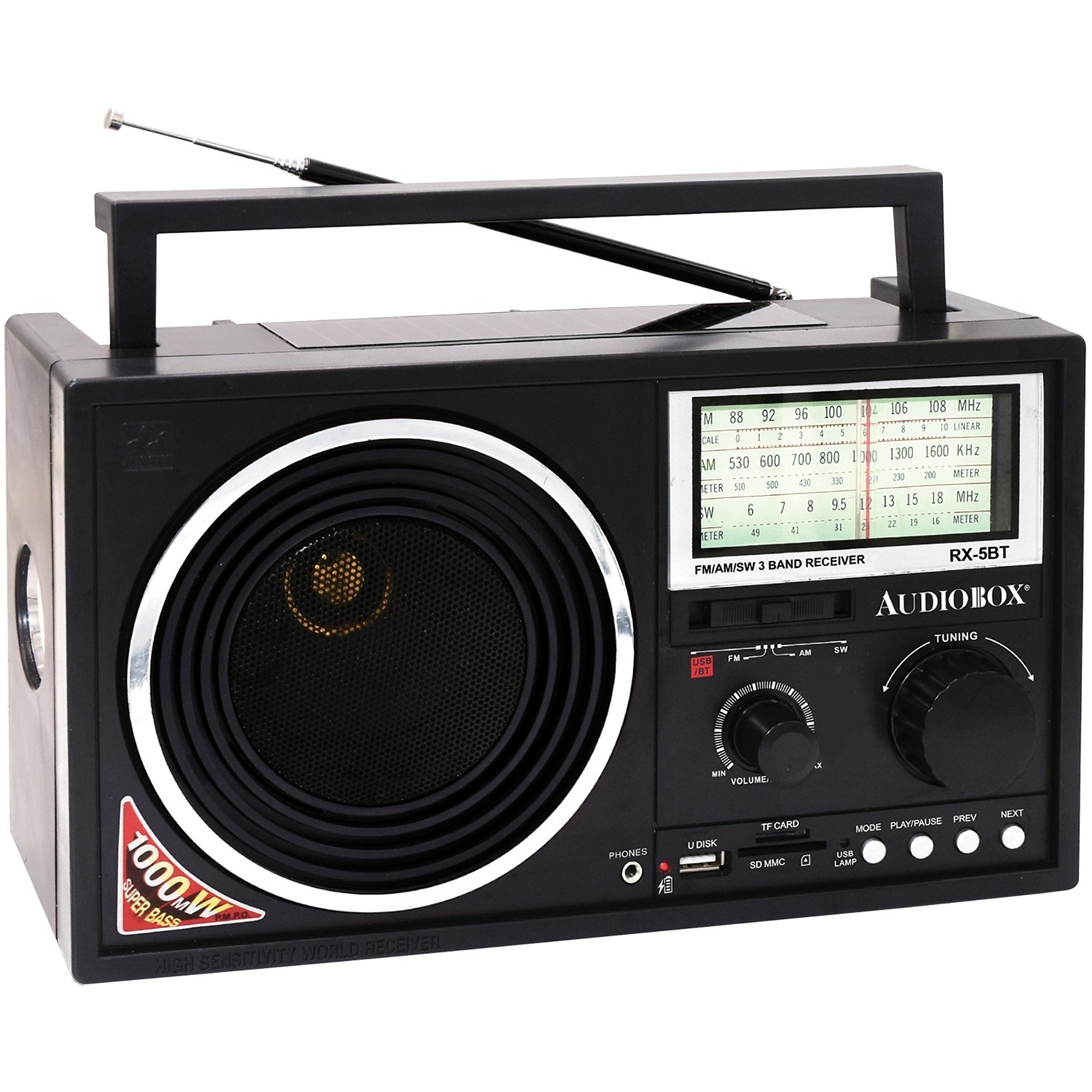 Audiobox, Rechargeable Solar Radio with Bluetooth, Model# RX-5BT ...