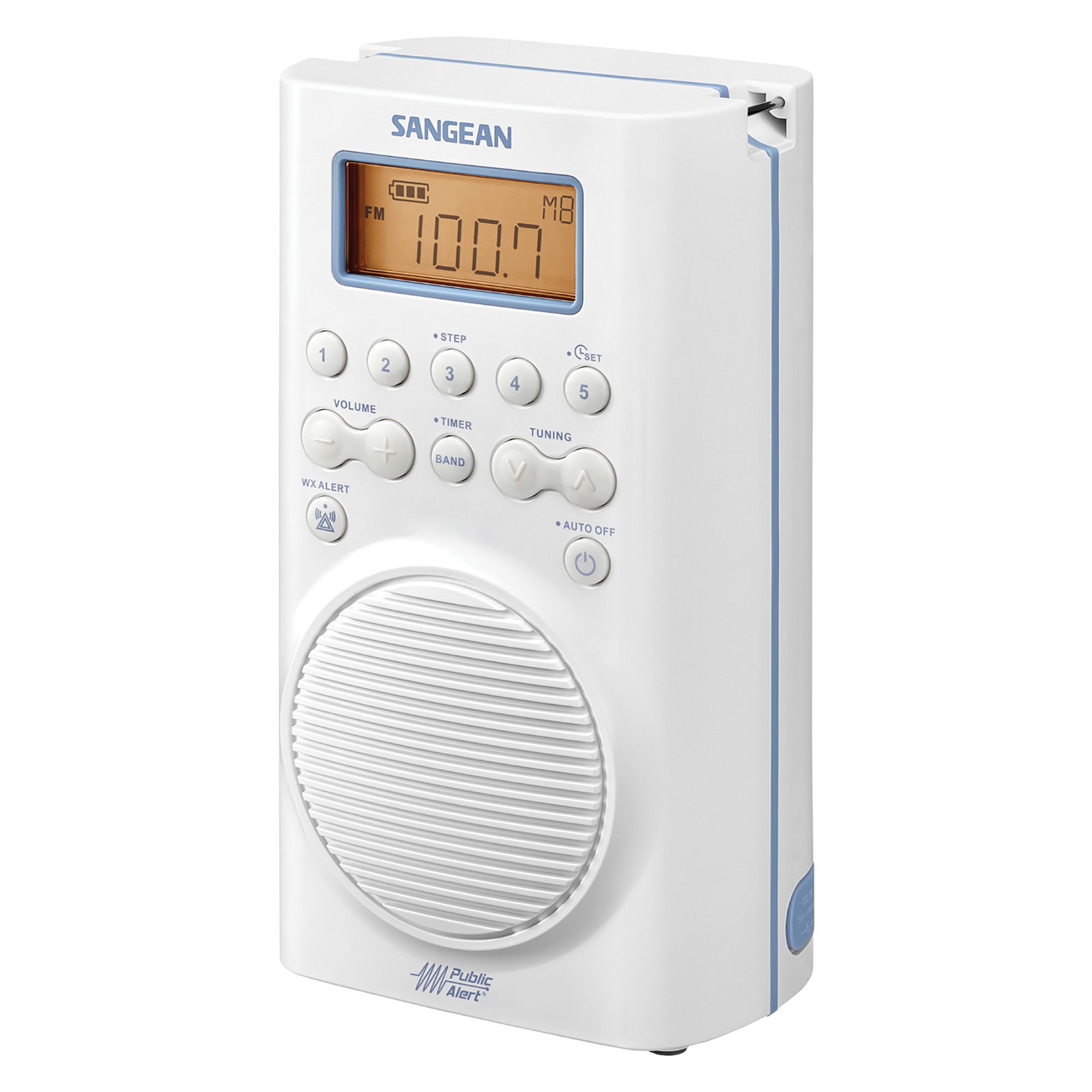Sangean, Portable 3Band Waterproof Shower Clock Radio, Model H205