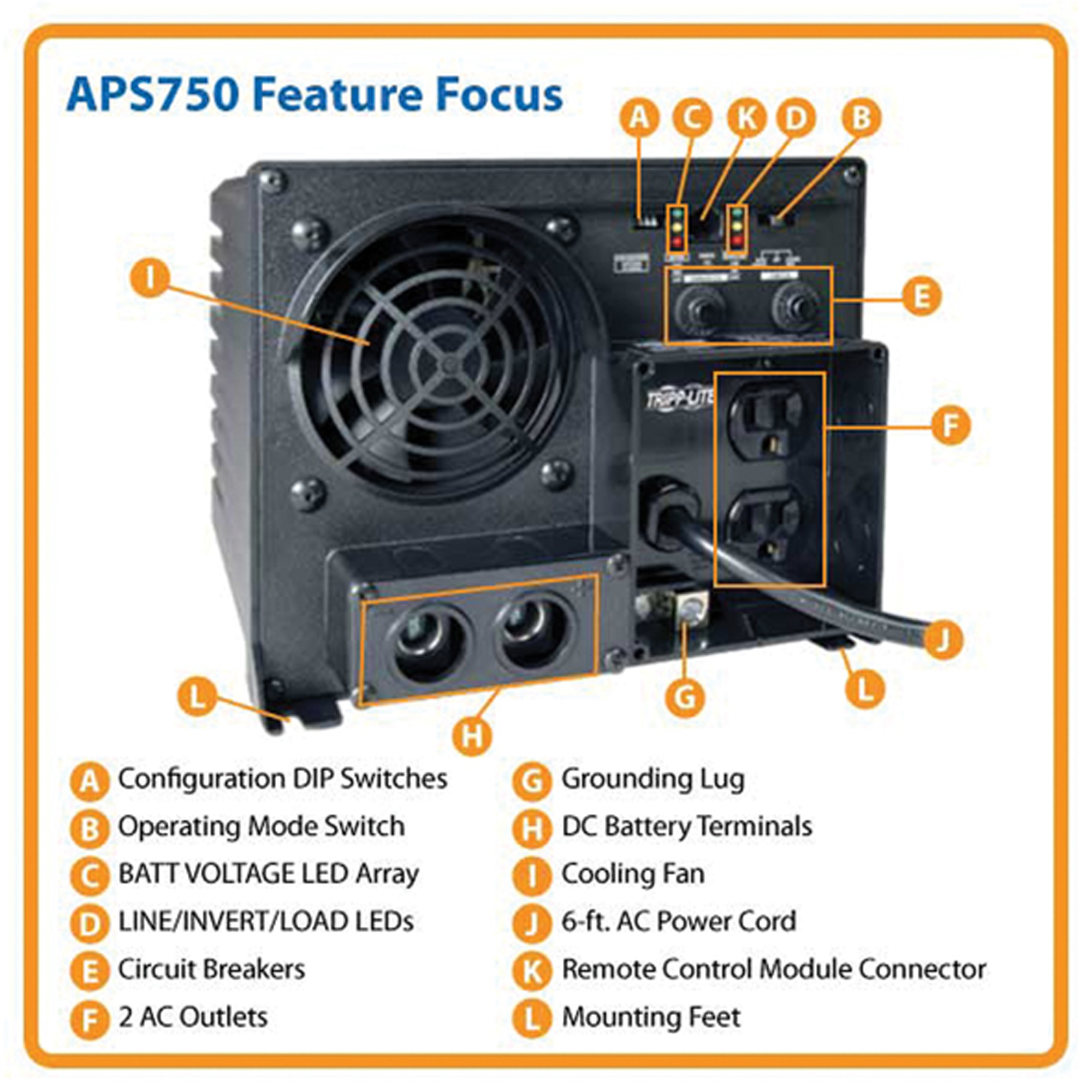 Tripp Lite by Eaton, PowerVerter APS 12V DC 120V Inverter/Charger, AC ...