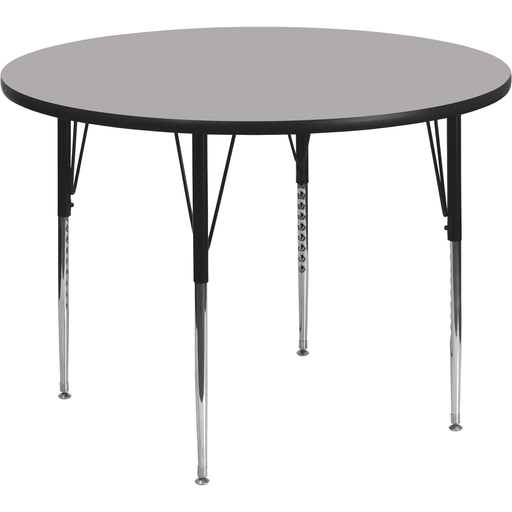 Flash Furniture Round Thermal Laminate Activity Table with Height Adjustable Legs — 48in.W x 48in.D