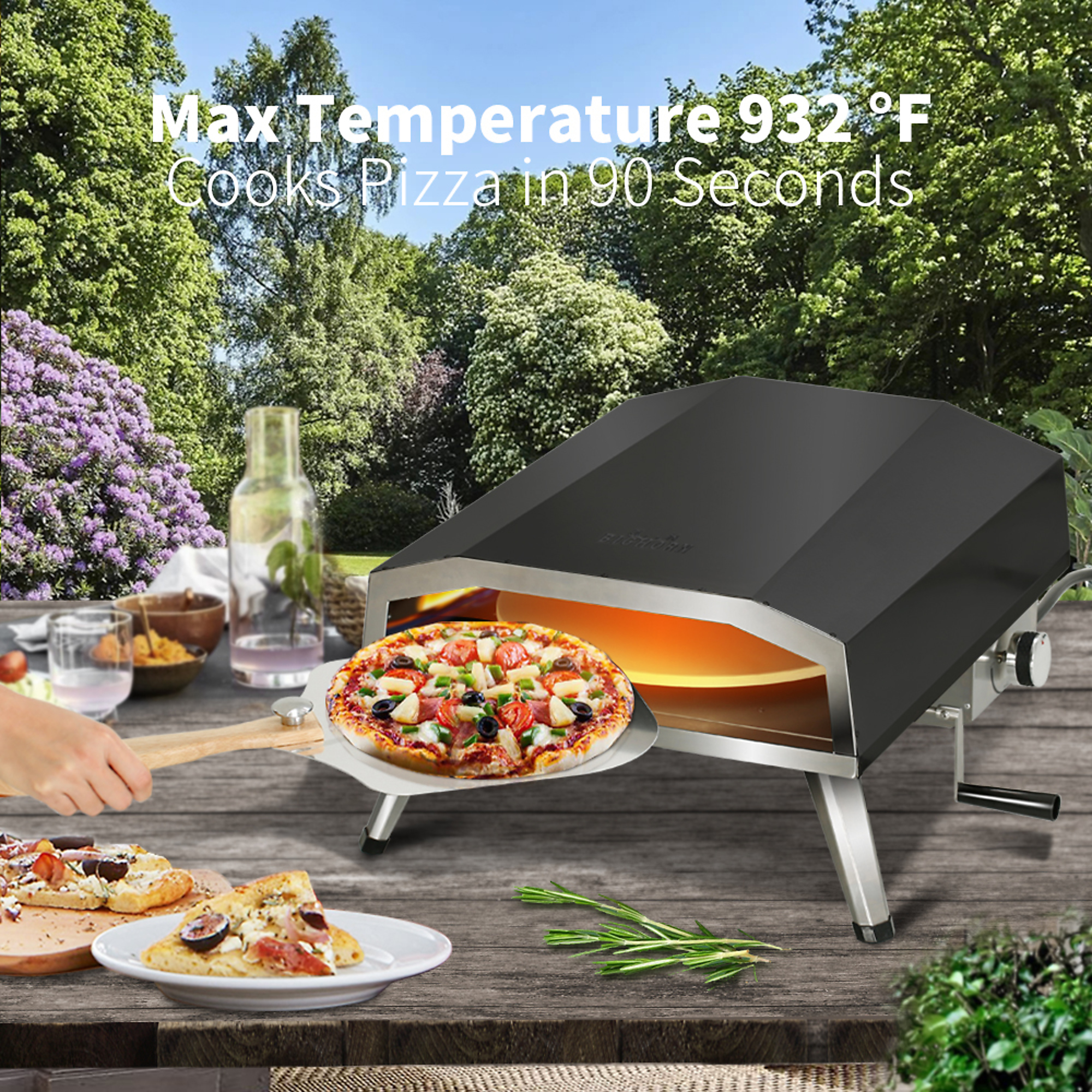 Big Horn Big Horn, 16ft.' Propane Pizza Oven W/ Rotating Pizza Stone
