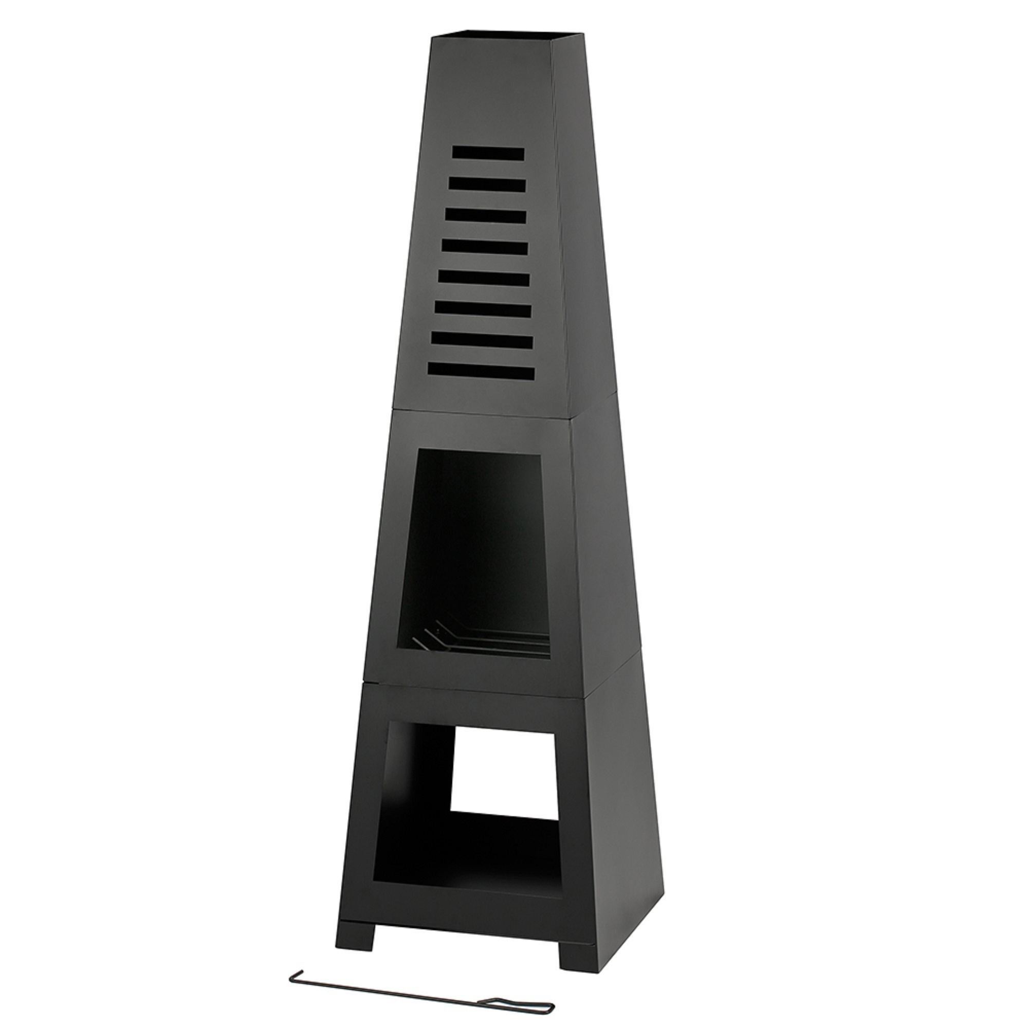 Heatmaxx Wood Burning Chiminea with Log Storage - 59in., High-Temperature Painted Steel, Model# SRCH20