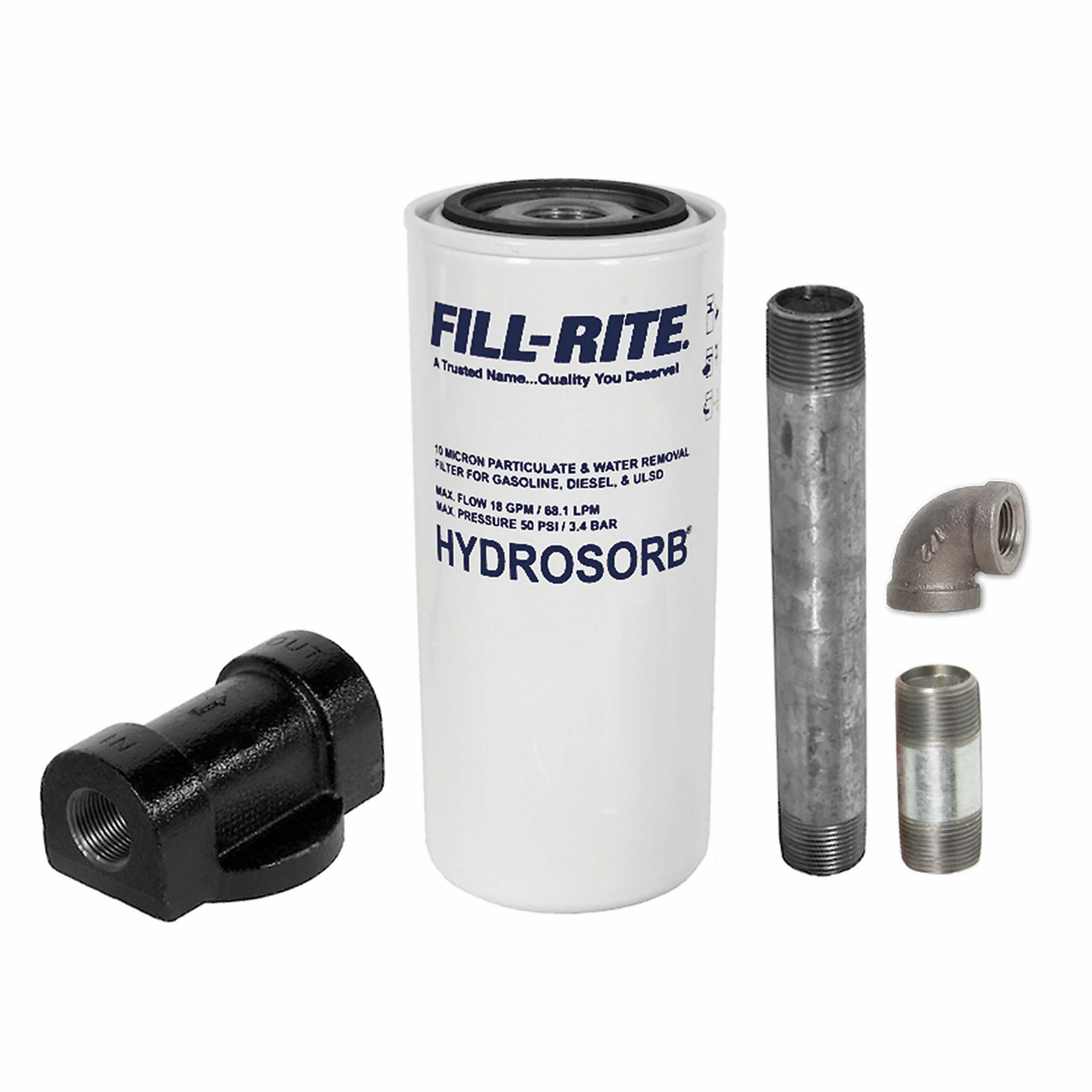 Fill-Rite, F1810HM0 with 3/4in. Filter Head Kit, Diameter 3.62 in, Height 8.5 in, Model# 1210KTF7019
