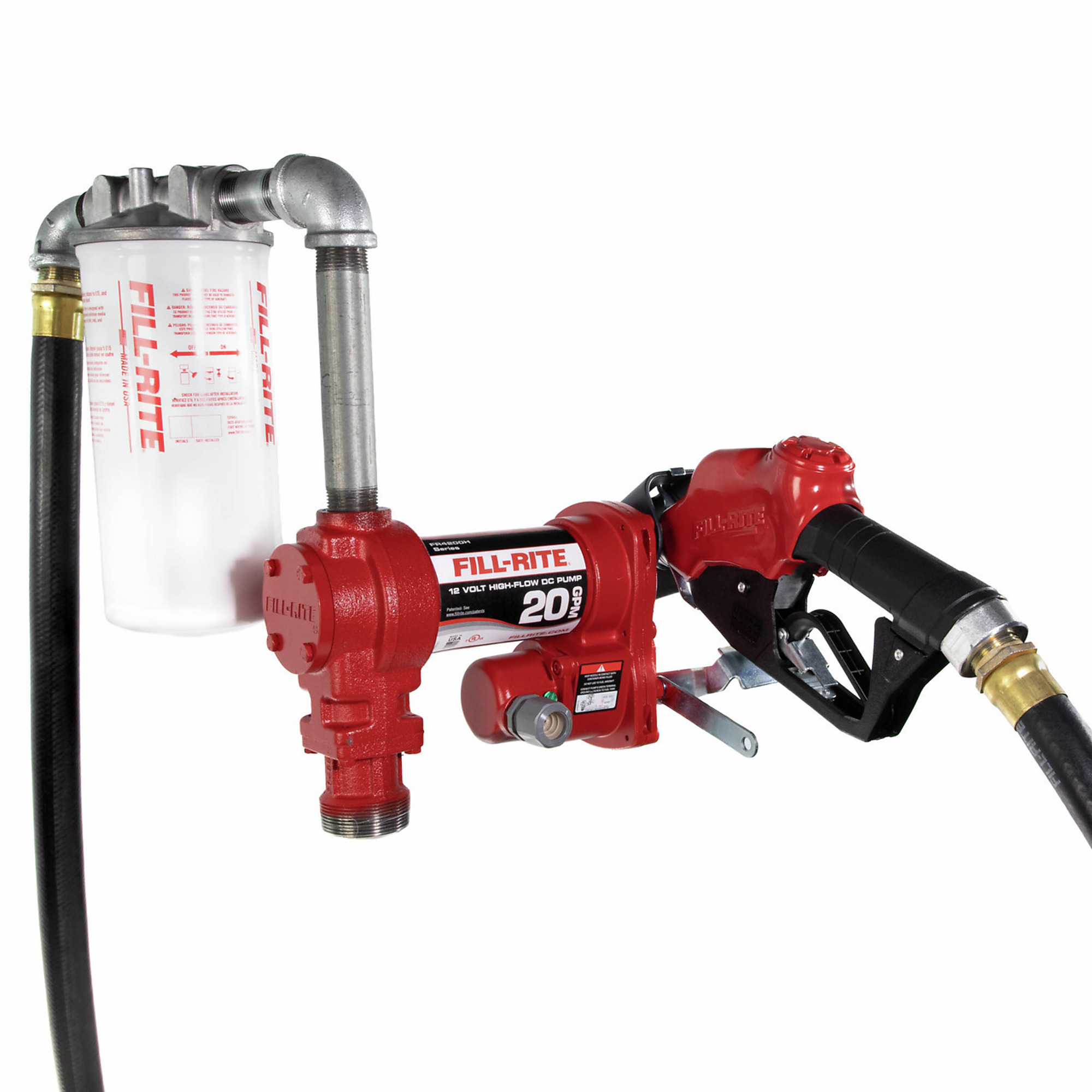 Fill-Rite, 12V DC 20 GPM Fuel Transfer Pump Kit, GPM 20 Volts 12 Nozzle Type Automatic, Model# FR4210HBFQ