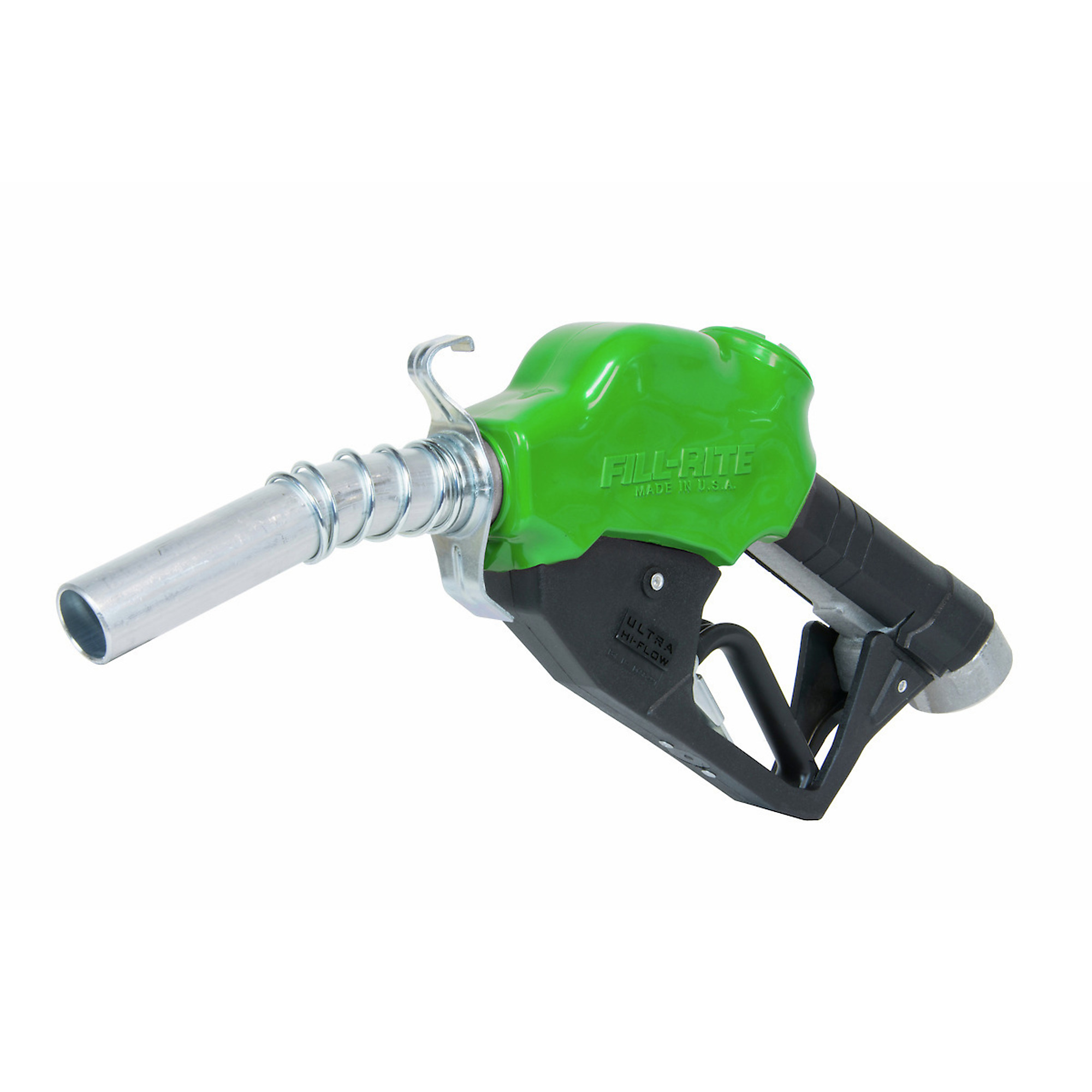 Fill-Rite, 1in. Ultra High-Flow Automatic Diesel Nozzle (Green), Inlet Port 1 in, Outlet Port 1-3/16 in, Model# N100DAU13G