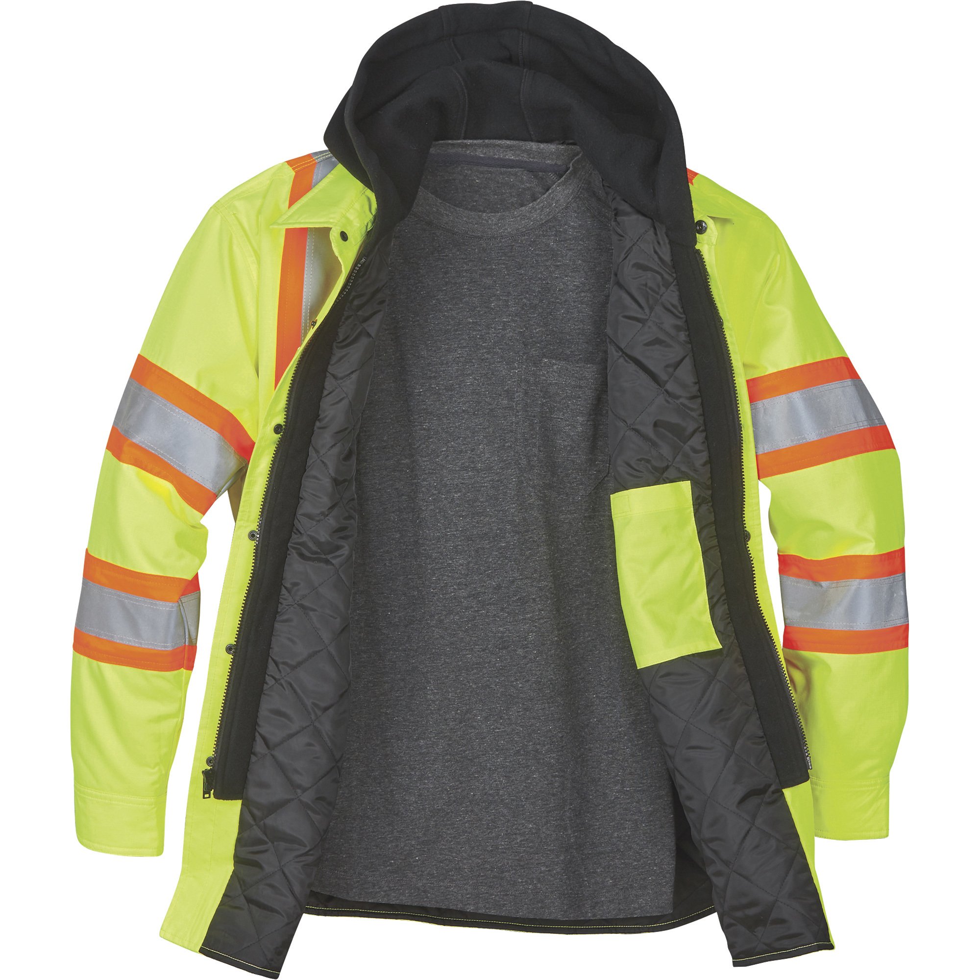 Ergodyne Parka Termico Alta Visibilità Classe 3 - Uomo, Lime, XX-Large, Imbottito E Trapuntato - 4