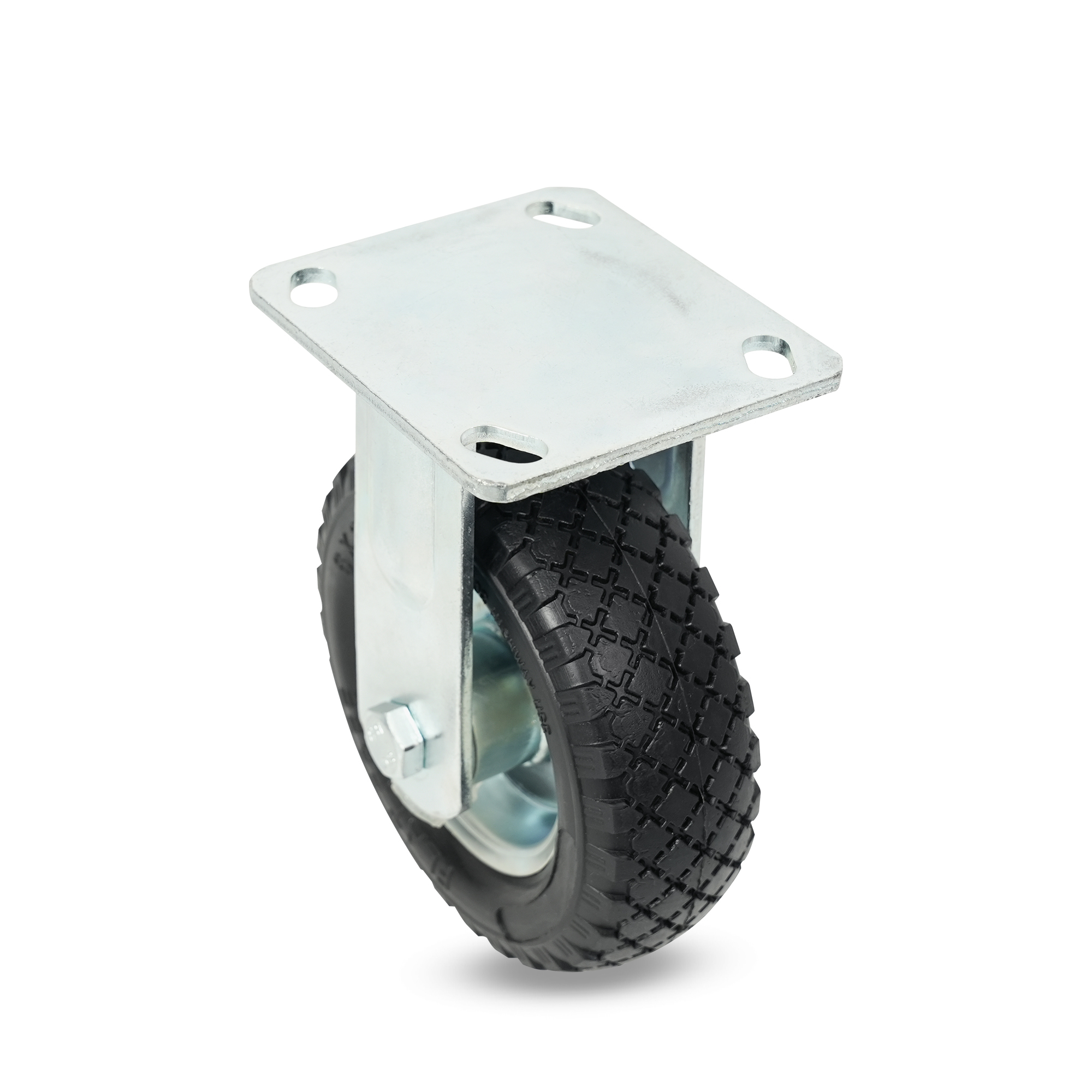Klutch 6in. Flat-Free Foam-Filled Rubber Rigid Caster, 200-Lb. Capacity