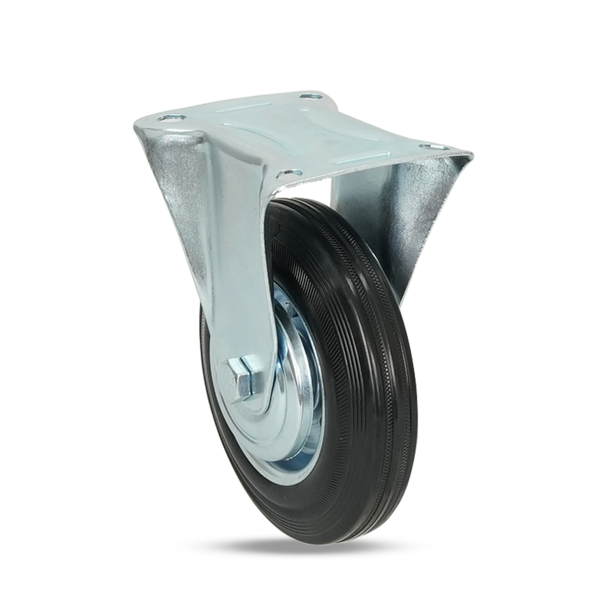Klutch 6in. Rubber Rigid Caster, 320-Lb. Capacity