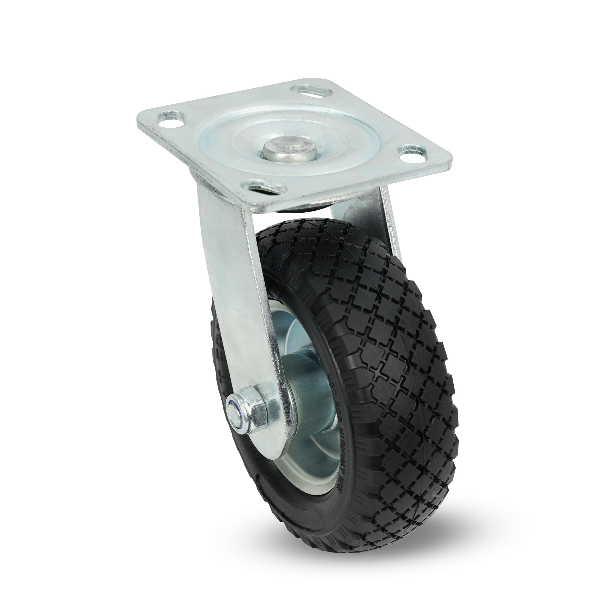 Klutch 6in. Flat-Free Foam-Filled Rubber Swivel Caster, 200-Lb. Capacity