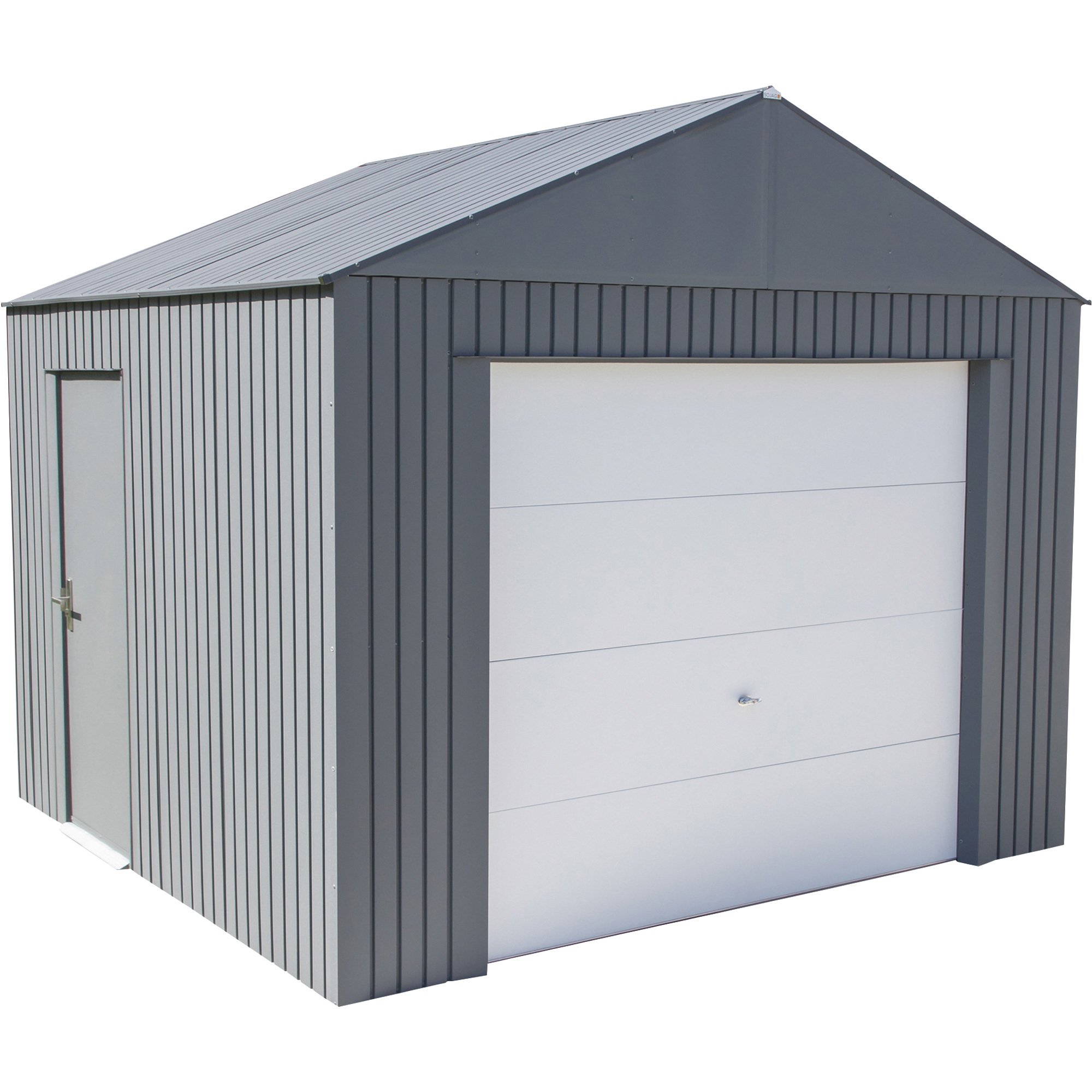 ShelterLogic SOJAG Everest Steel Garage — 12ft.W, Wind and Snow Rated Storage Building Kit