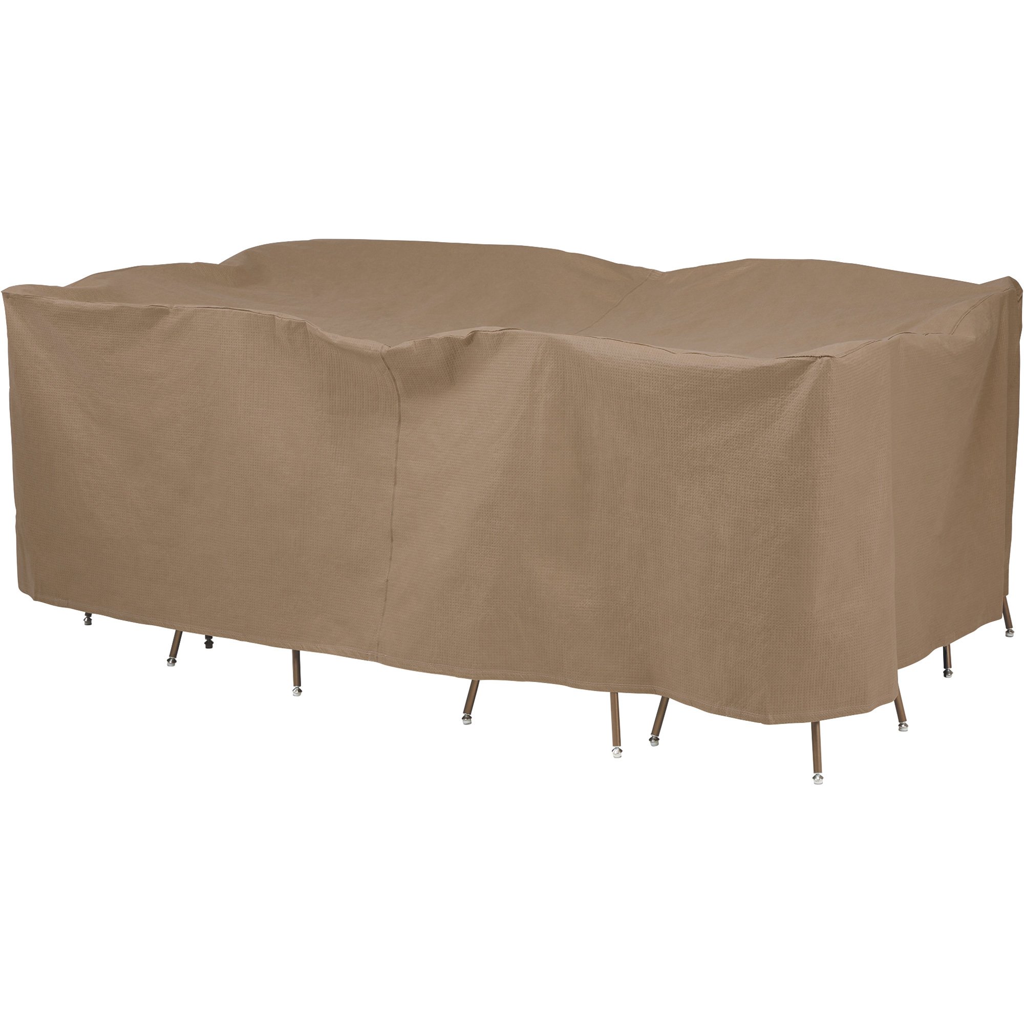 Classic Accessories Duck Covers Essential Rectangular/Oval Patio Table and Chair Set Cover — Latte