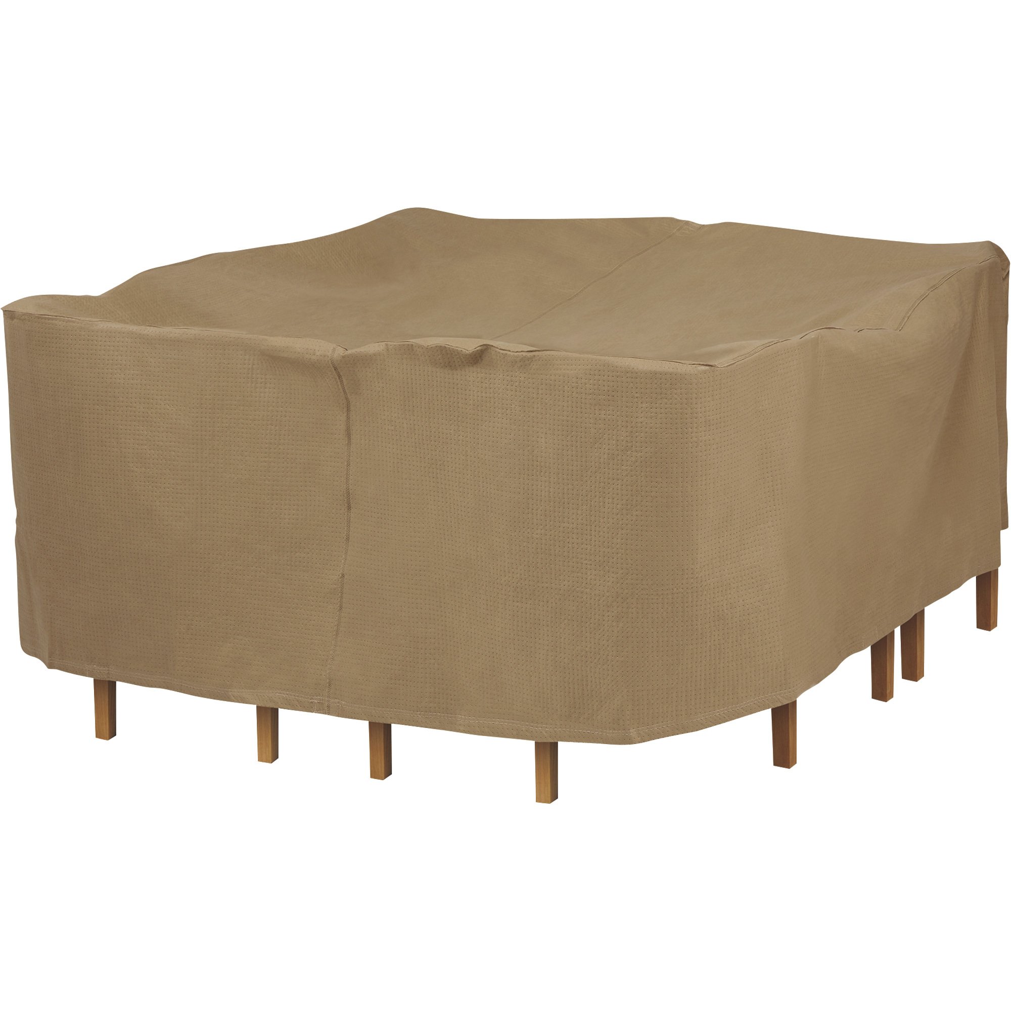 Classic Accessories Duck Covers Essential Square Patio Table and 6-Pc. Chair Set Cover — Latte