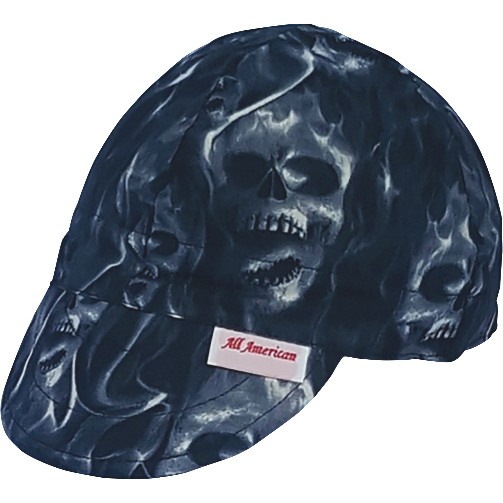 All American "Skulls On Fire" Welding Hat, Small/Medium