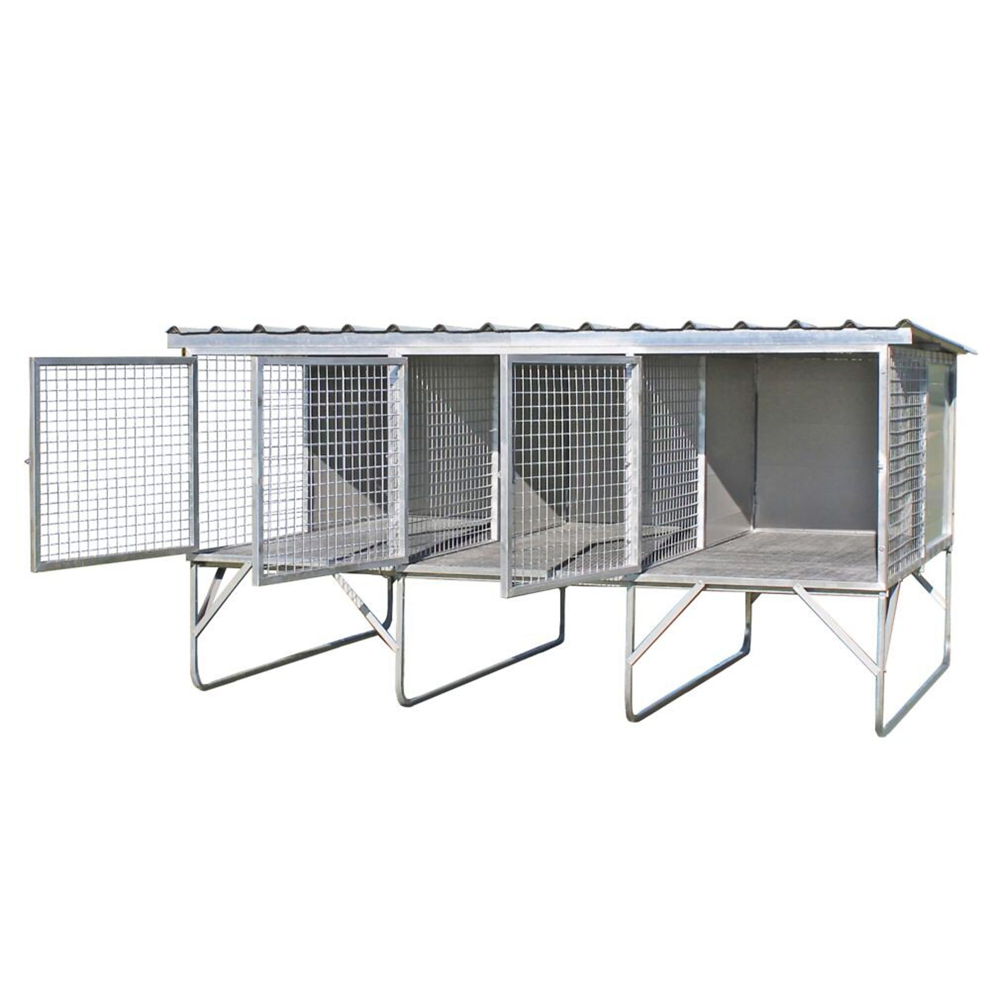 Farm Yard Raised Safety Kennel for Dogs Triple 3 Bay Model 9360299000053 Northern Tool