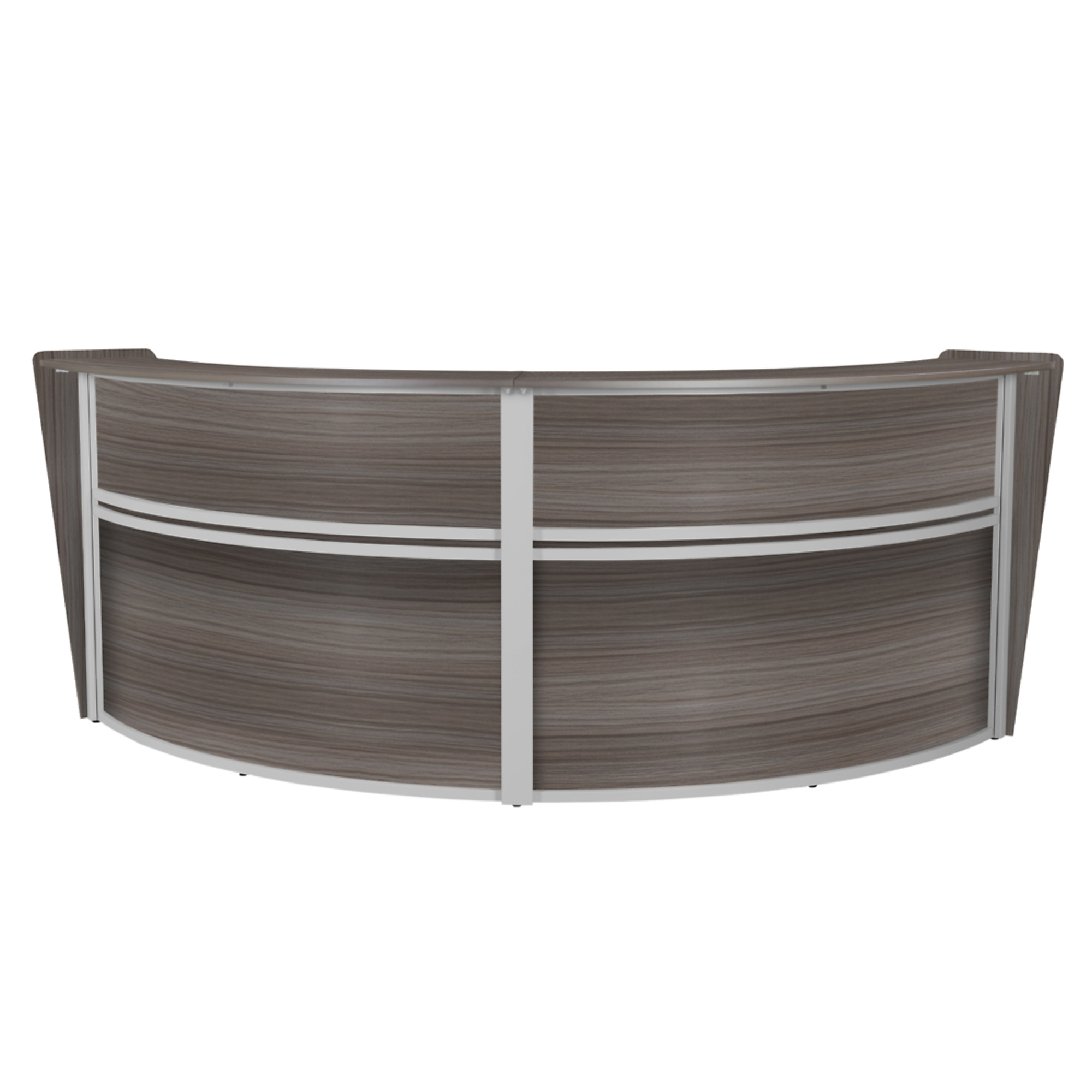 Regency Furniture, Marque Double-Unit Reception Desk - Driftwood Grey, Width 124.5 in, Height 45.5 in, Depth 49 in, Model# 77292GY