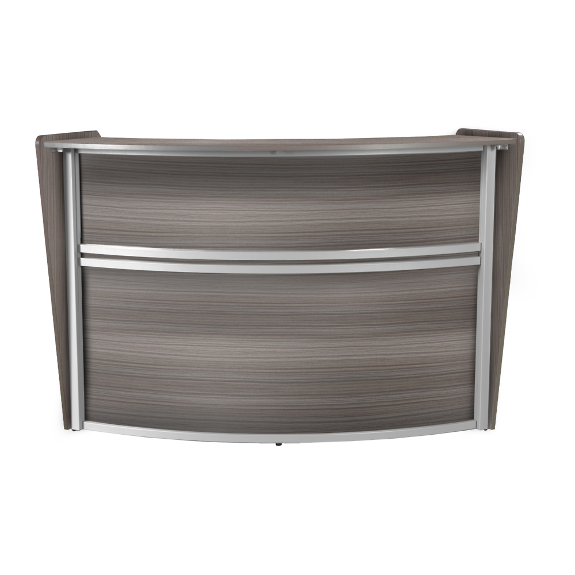 Regency Furniture, Marque Single-Unit Reception Desk- Driftwood Grey, Width 72 in, Height 45.5 in, Depth 32 in, Model# 77290GY