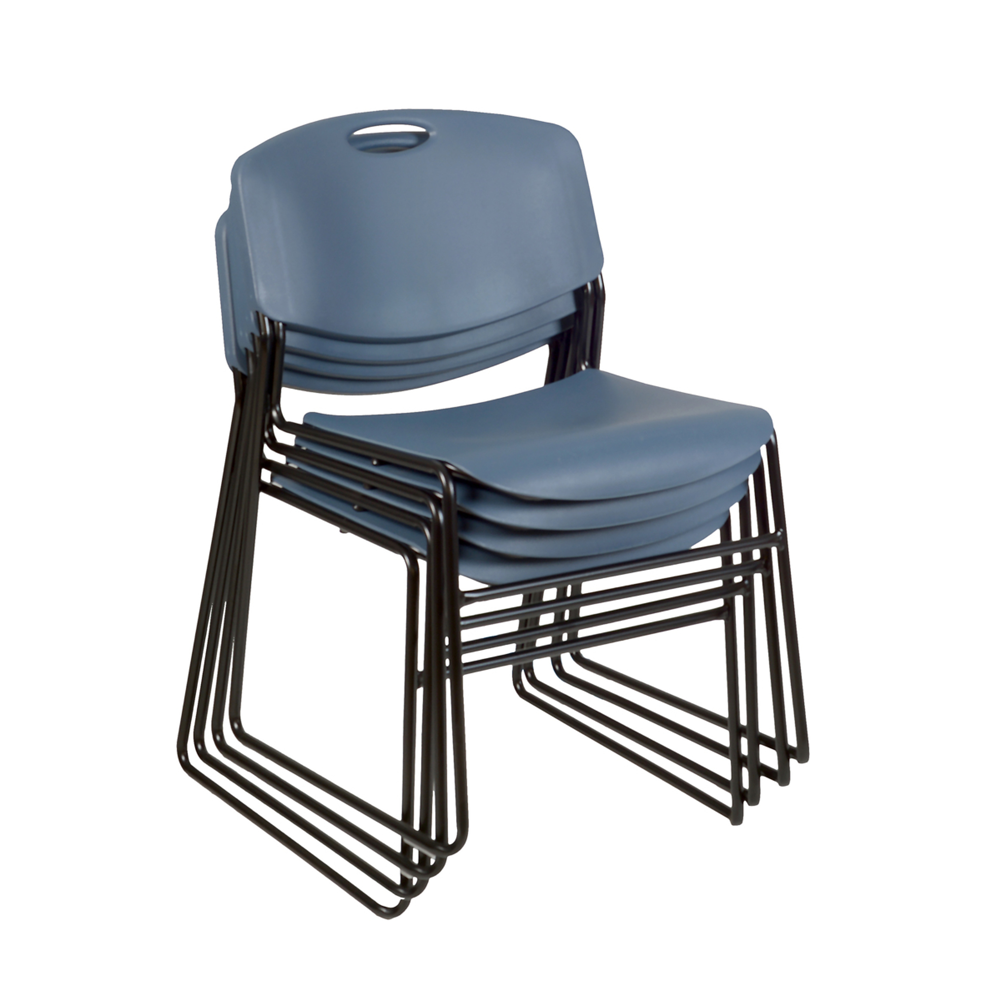 Regency Furniture, Zeng Ultra Compact Armless Stackable Chair Blue, Included (qty.) 4 Model# 4400BE4PK
