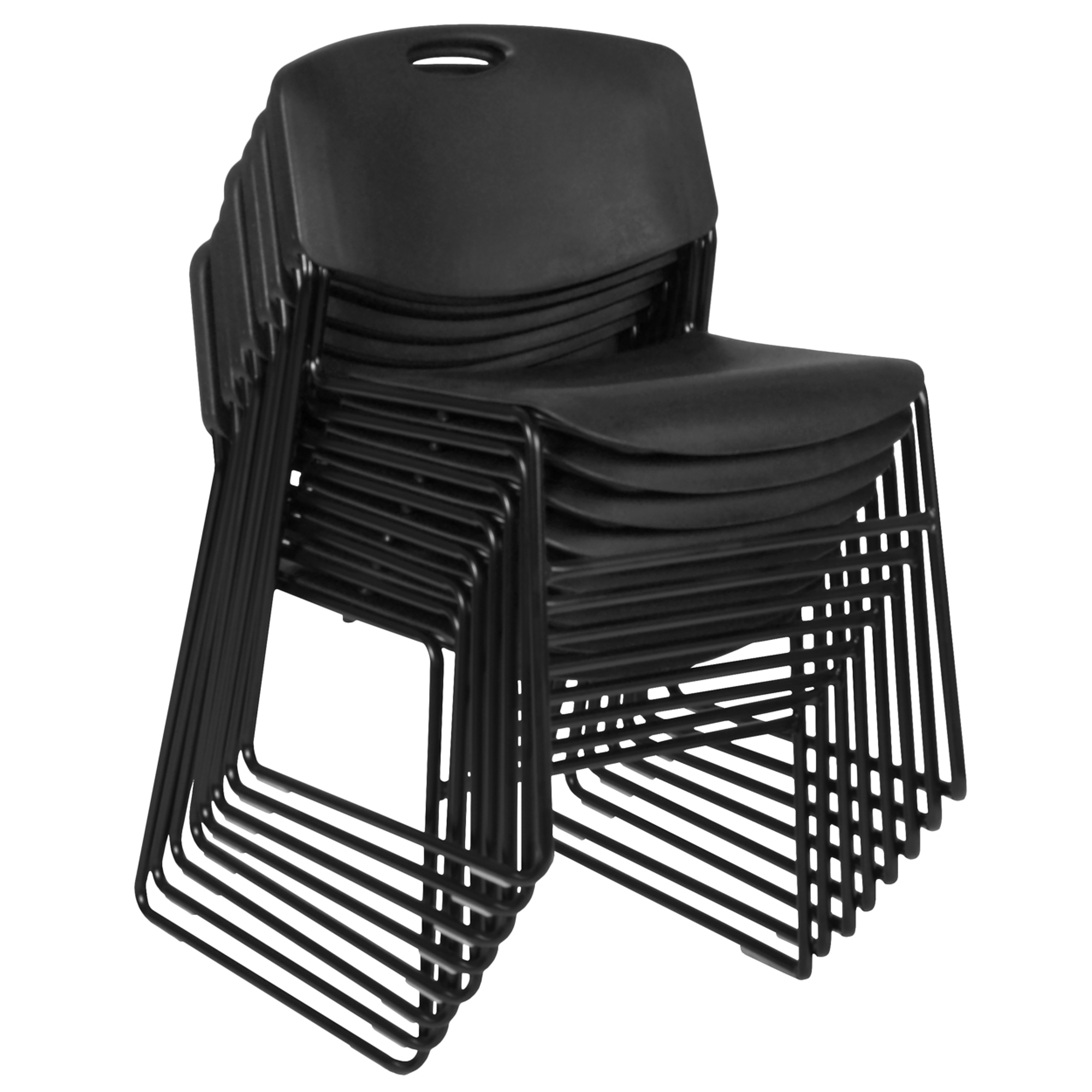 Regency Furniture, Zeng Ultra Compact Armless Stackable Chair Black, Included (qty.) 8 Model# 4400BK8PK
