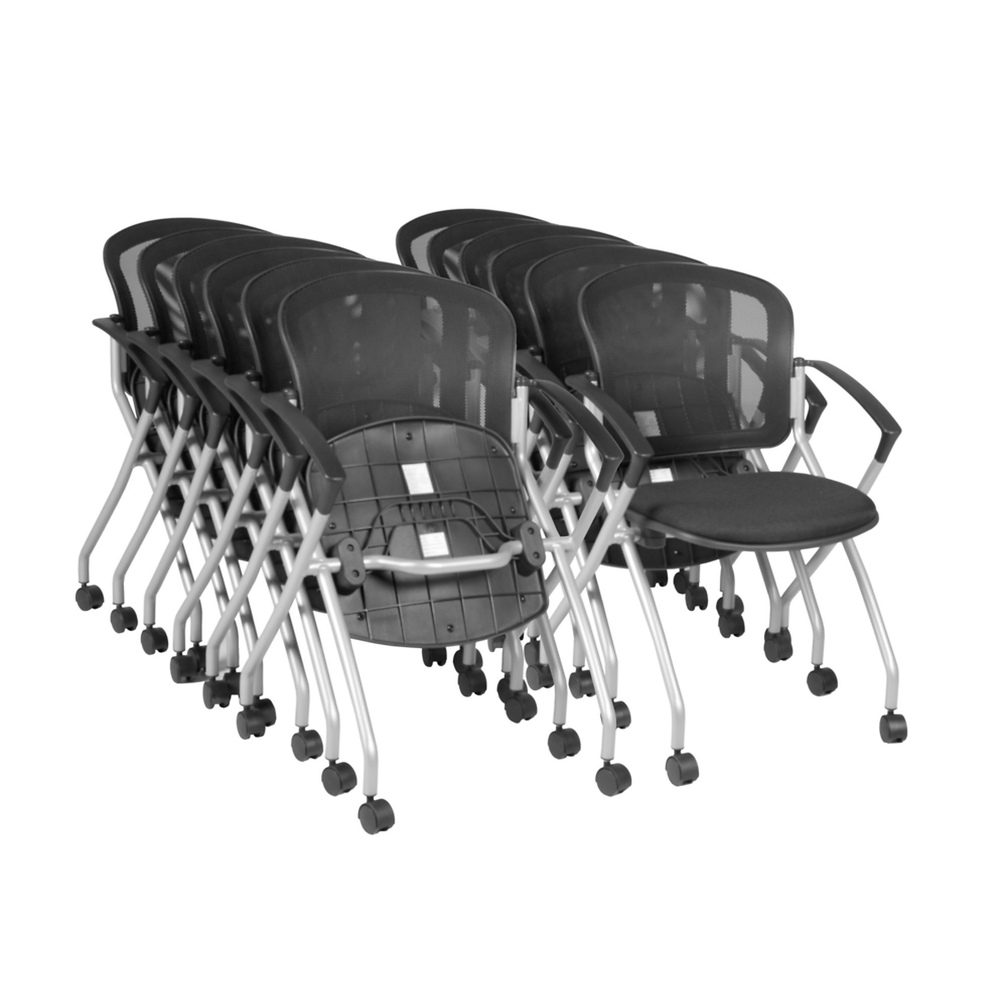 Regency Furniture, Cadence High Back Padded Seat Nesting Chair Black, Included (qty.) 12 Model# 2309BK12PK